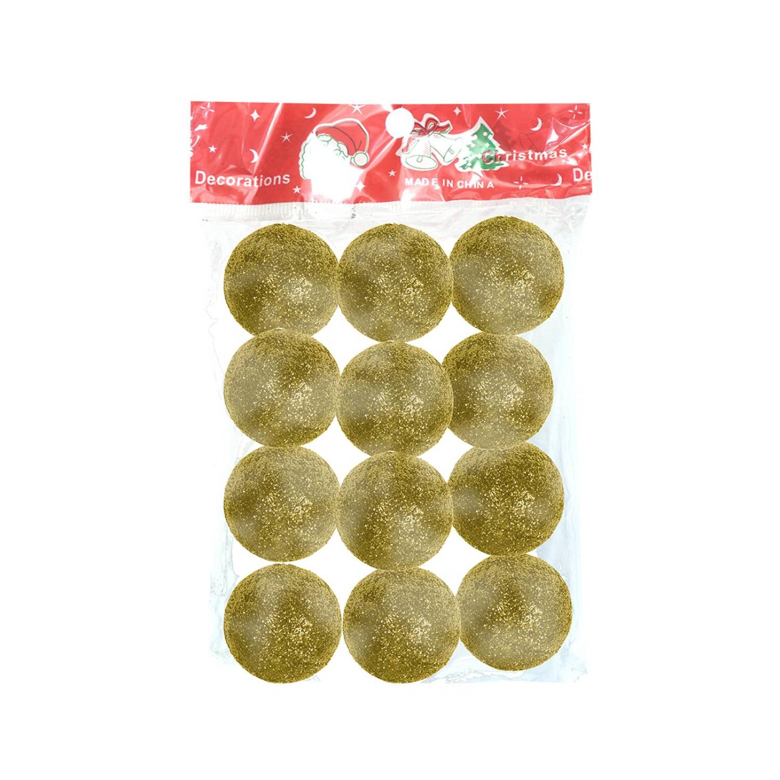 Mini Esferas Diamantadas Para Arbol Navidad Decoración 60 pz Dorado