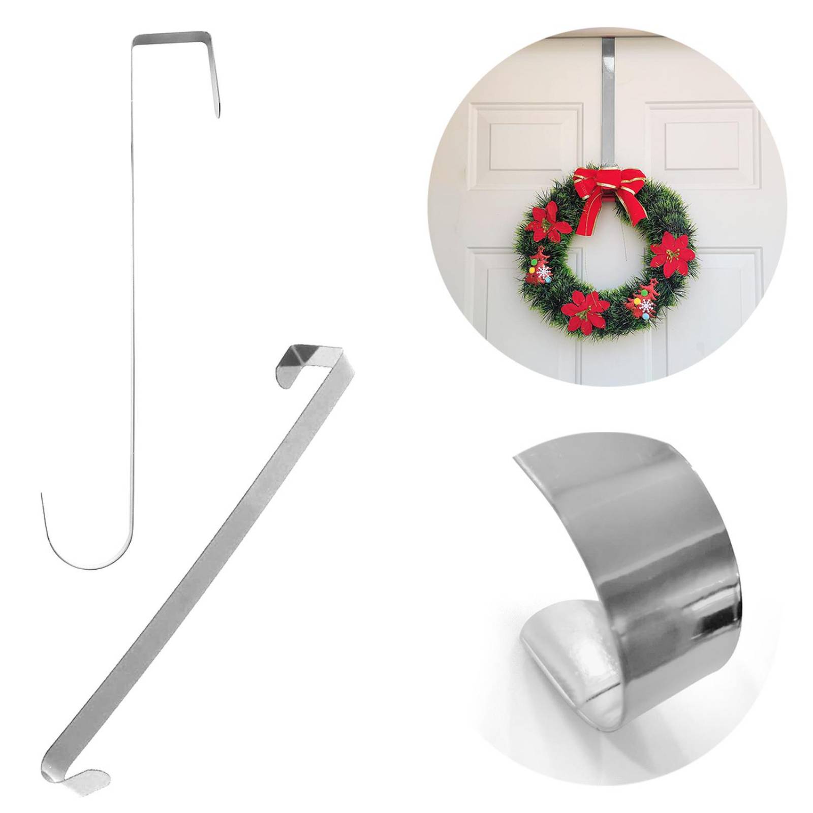 Gancho Para Colgar Adornos En La Puerta 1pz Plateado