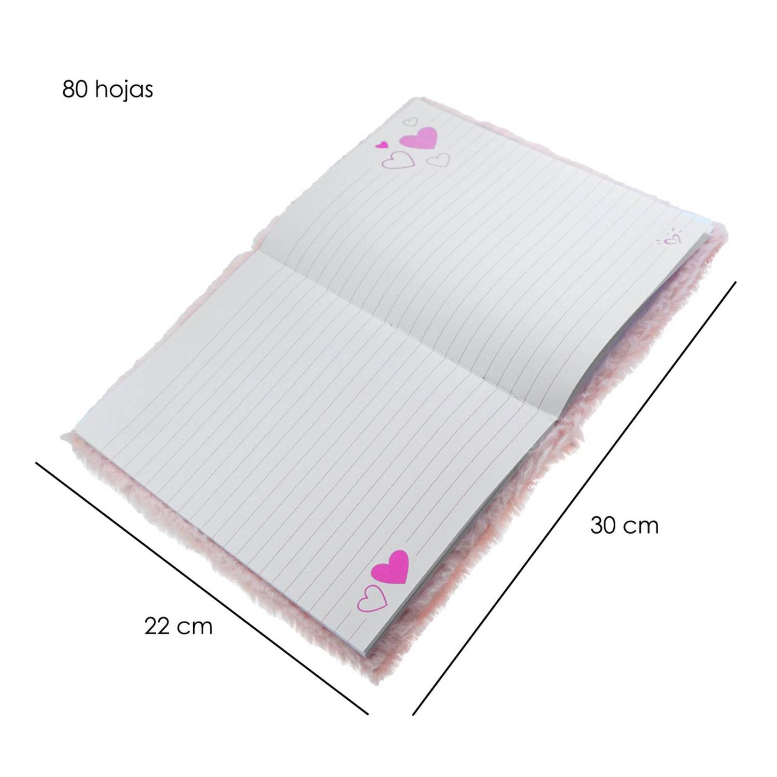 Diario Libreta De Peluche Oso De Raya Pasta Dura 1 pz 