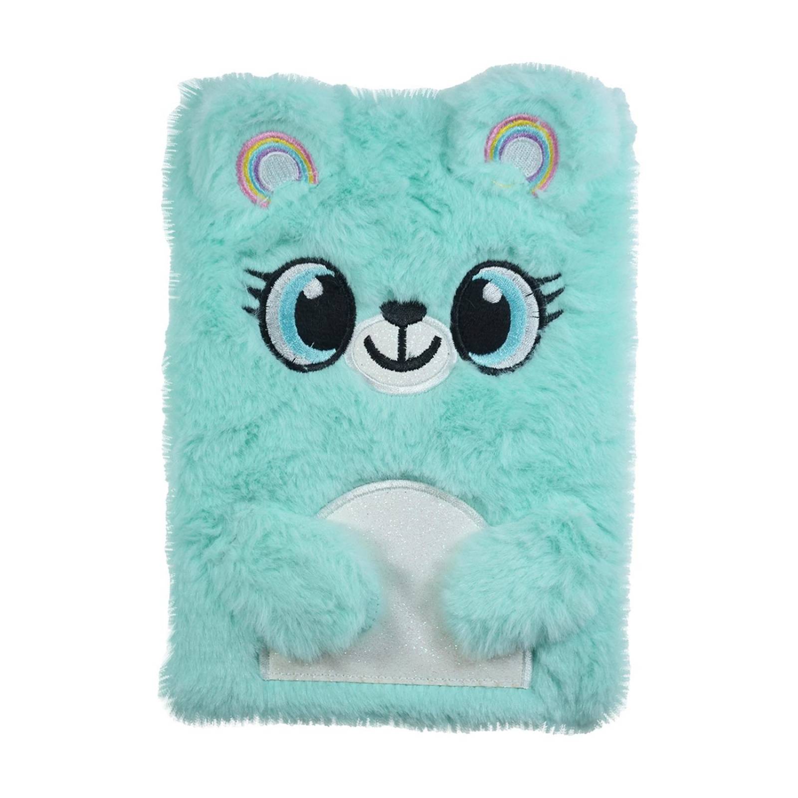 Diario Libreta De Peluche Oso De Raya Pasta Dura 1 pz 