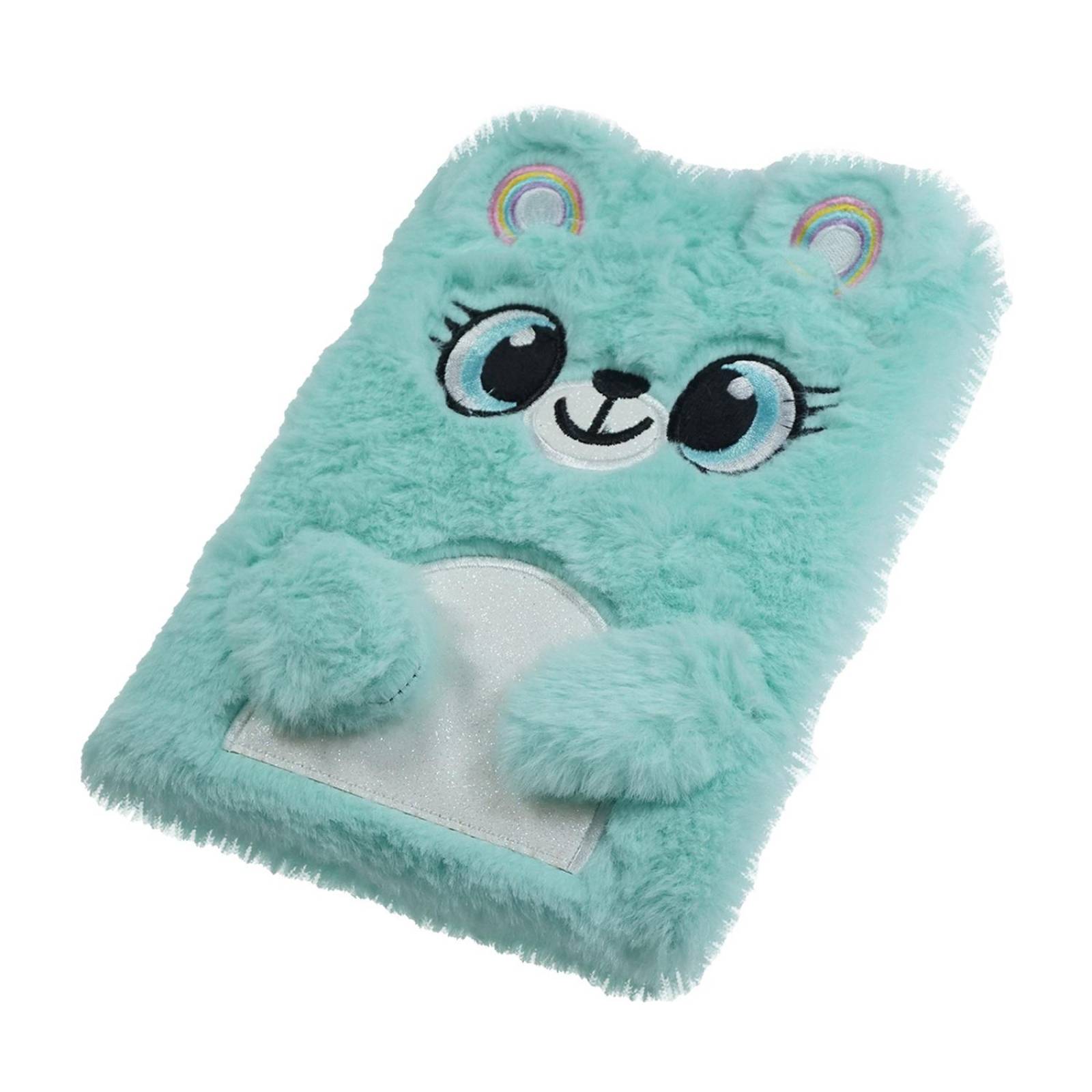 Diario Libreta De Peluche Oso De Raya Pasta Dura 1 pz 