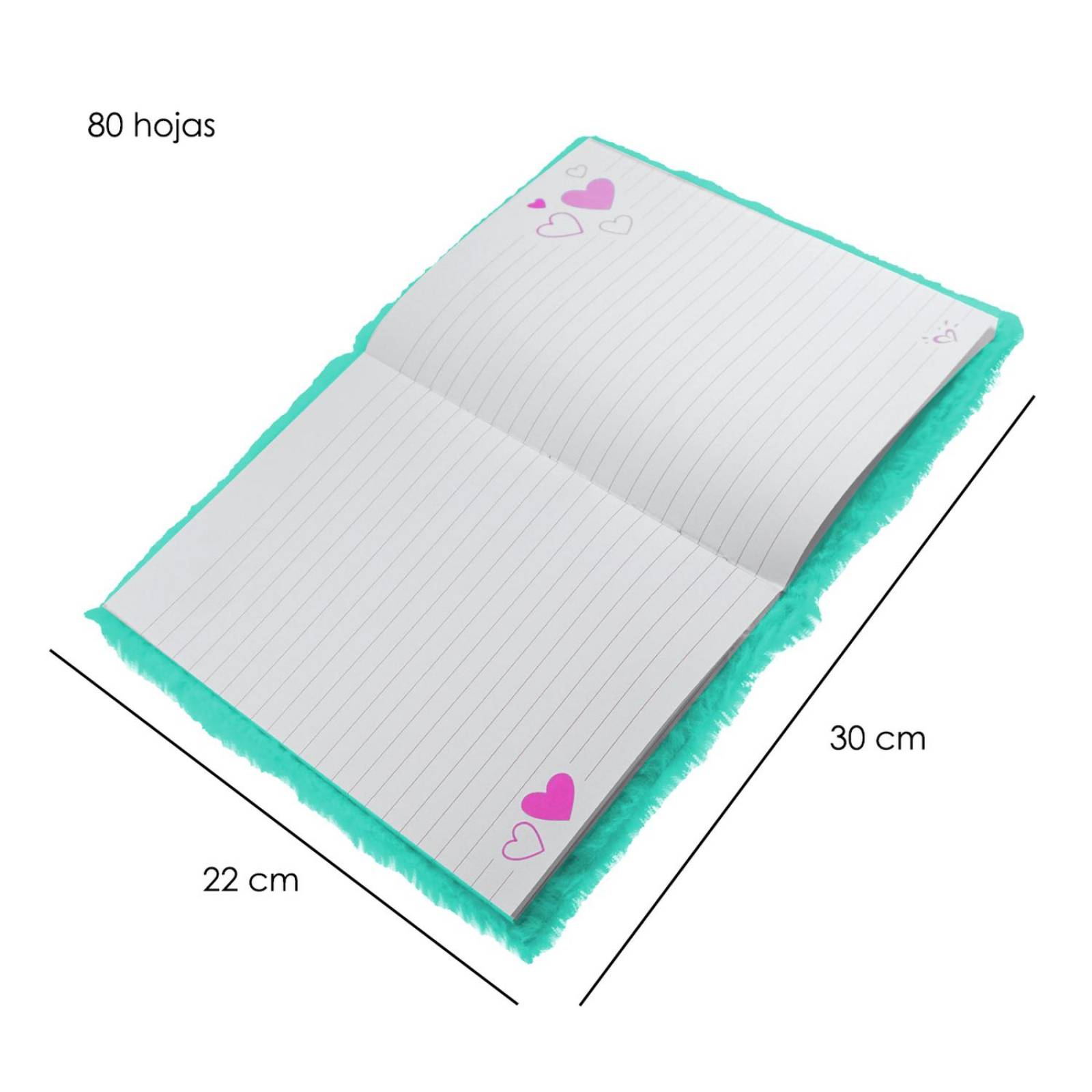 Diario Libreta De Peluche Oso De Raya Pasta Dura 1 pz 