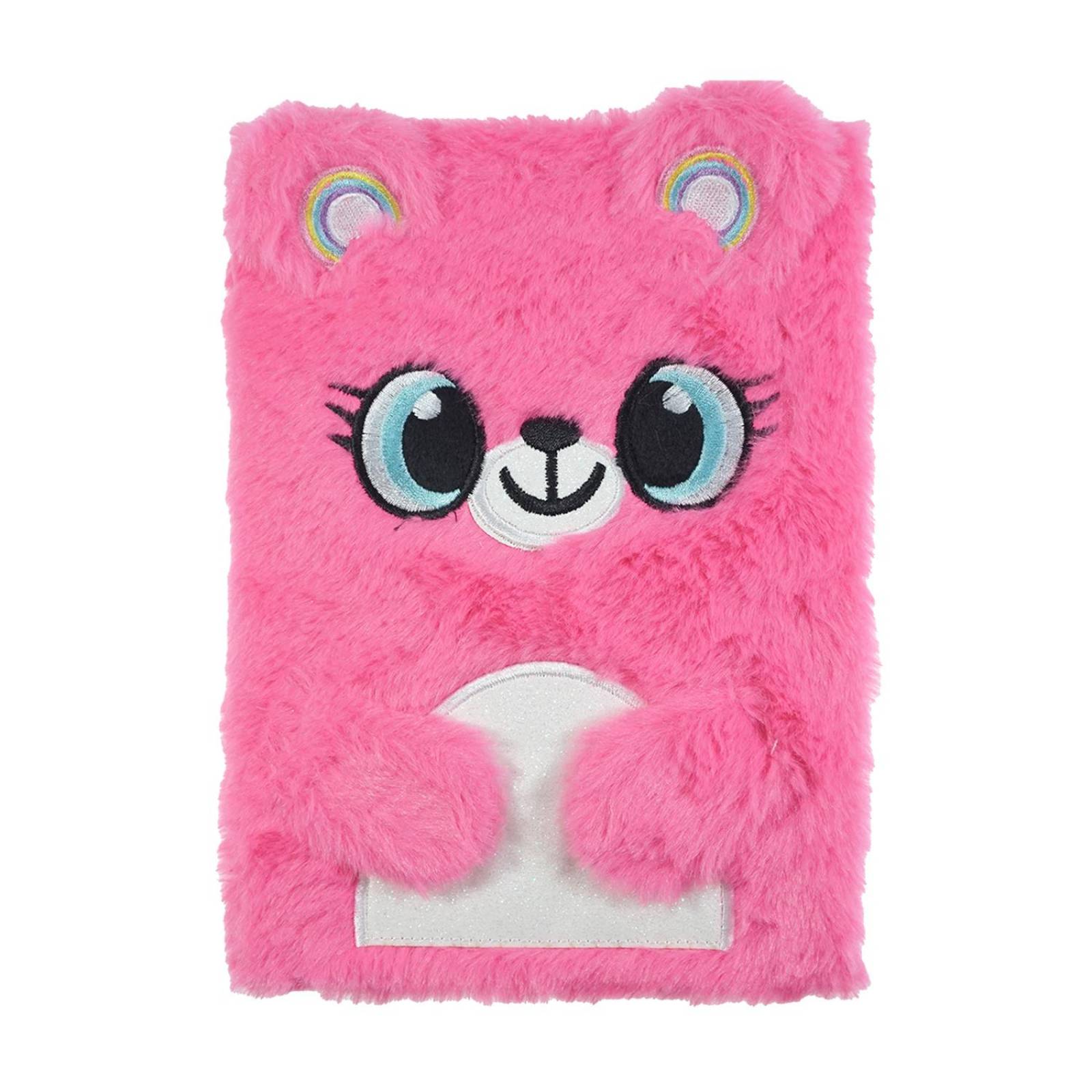 Diario Libreta De Peluche Oso De Raya Pasta Dura 1 pz 
