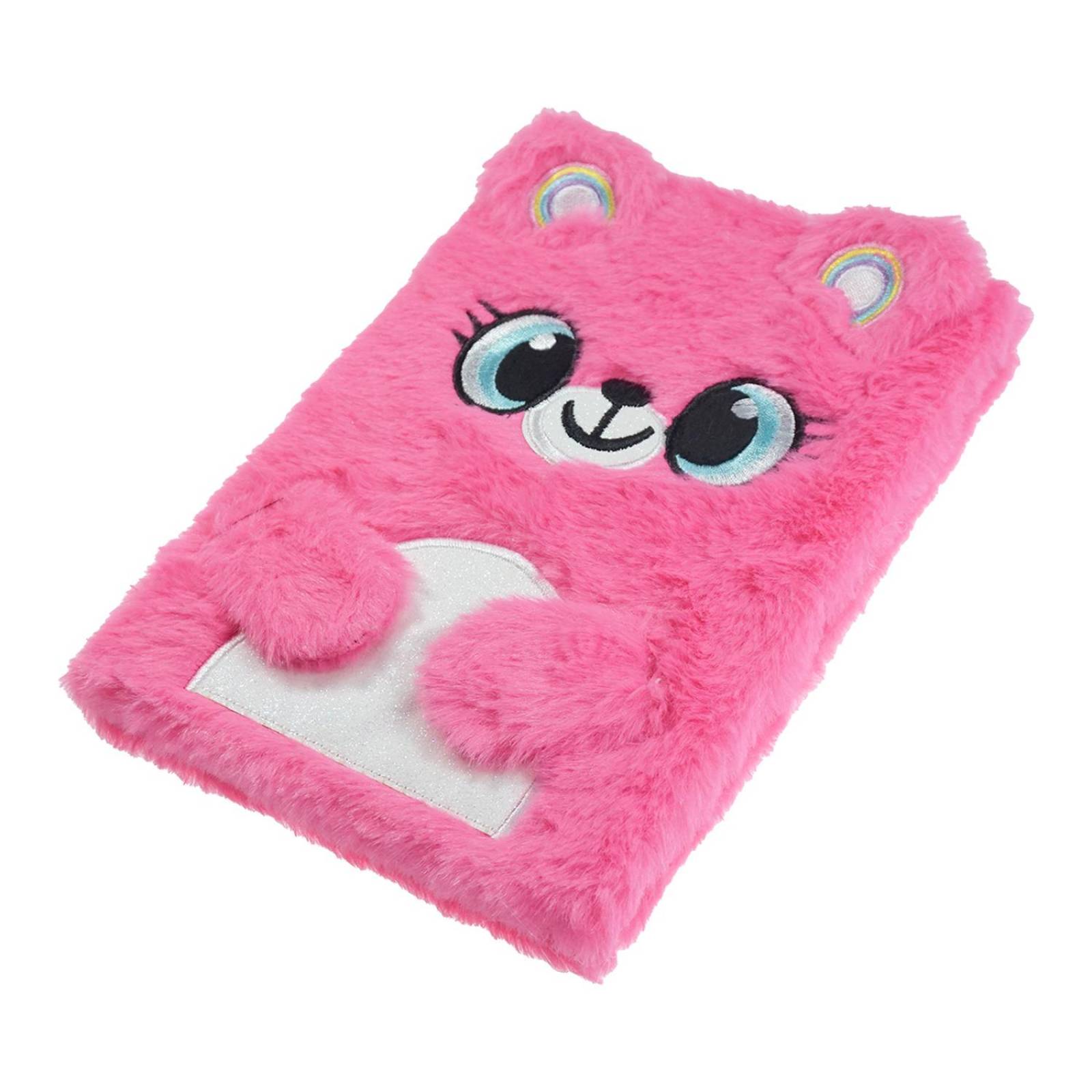 Diario Libreta De Peluche Oso De Raya Pasta Dura 1 pz 