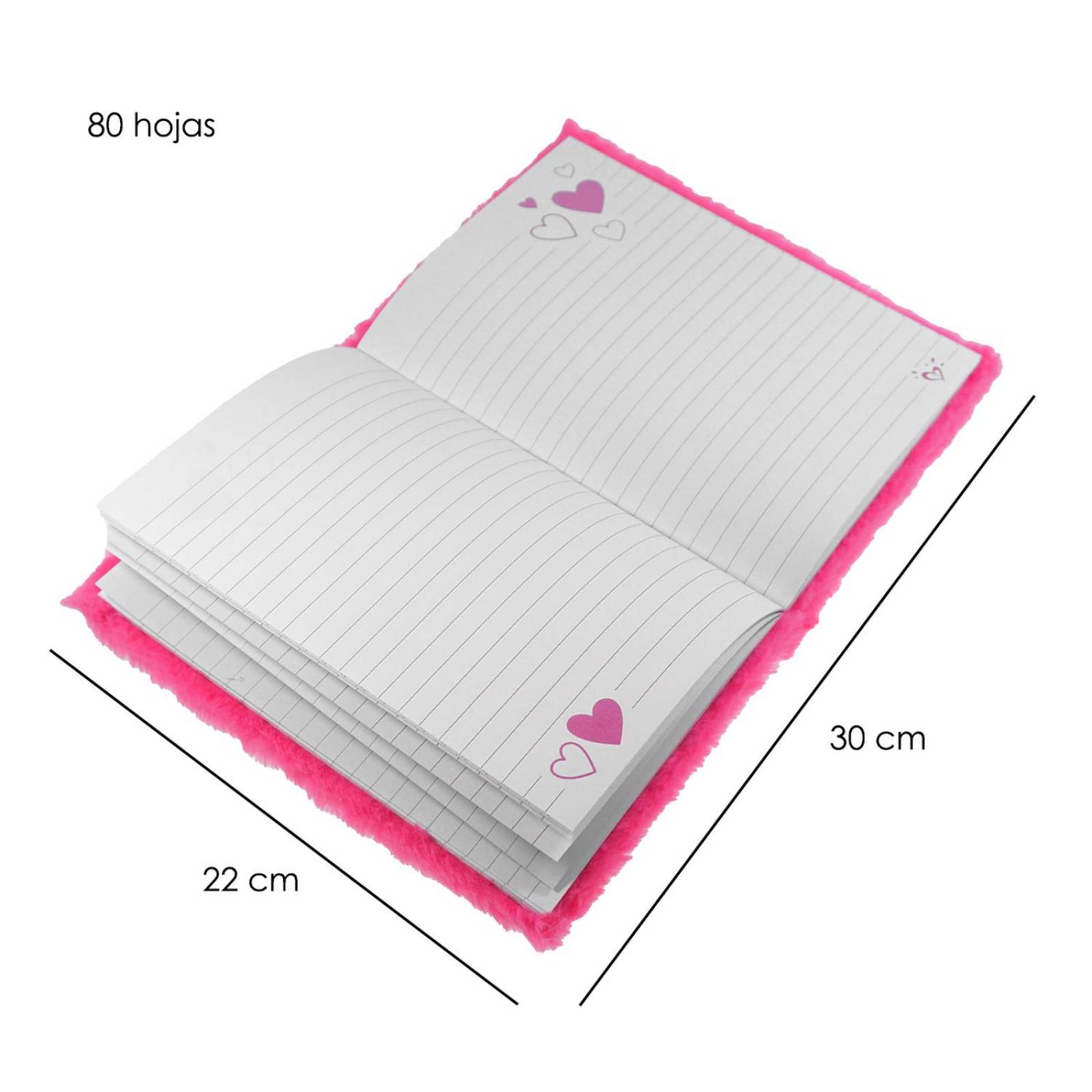 Diario Libreta De Peluche Oso De Raya Pasta Dura 1 pz 