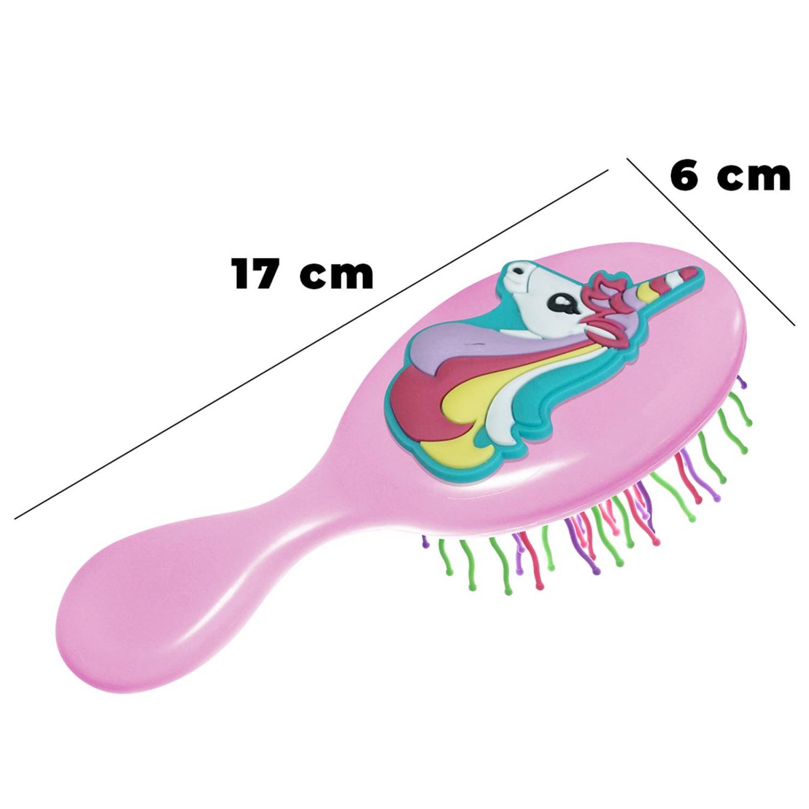 Broches Pinza Pasador para cabello y cepillo de Niña 7 pz Rosa claro.