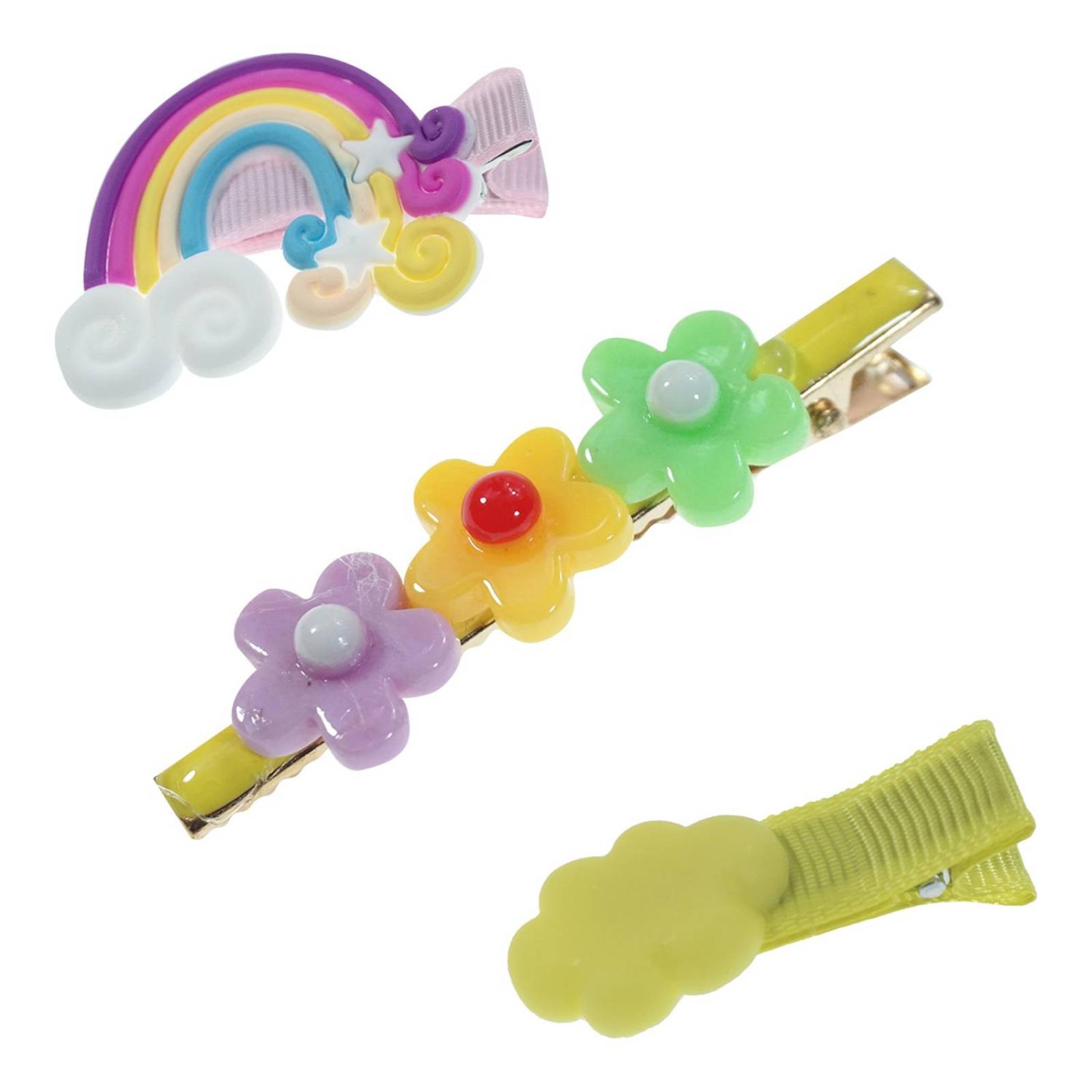 Broches Pinza Pasador para cabello y cepillo de Niña 7 pz Rosa claro.