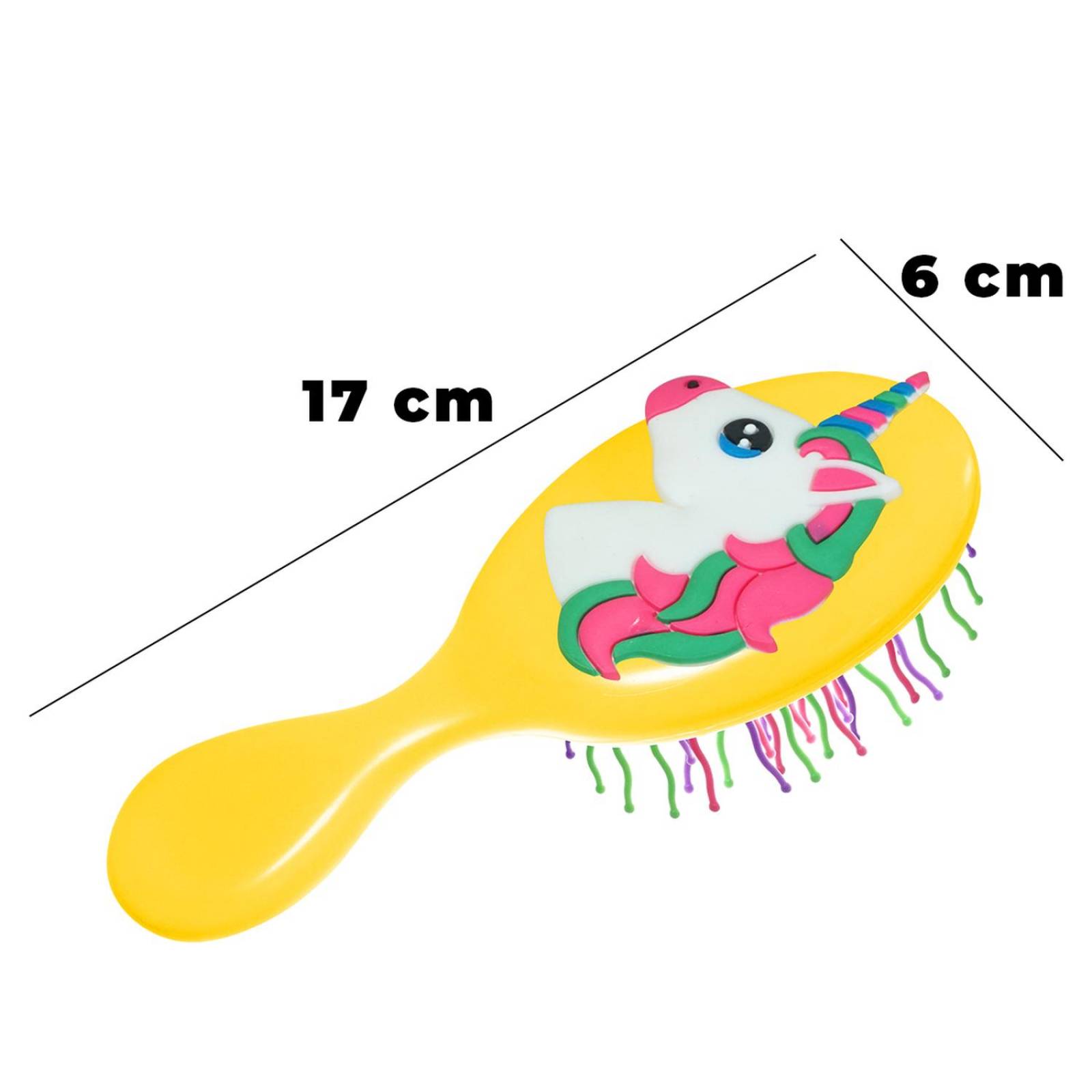 Broches Pinza Pasador para cabello y cepillo de Niña 7 pz Amarillo.