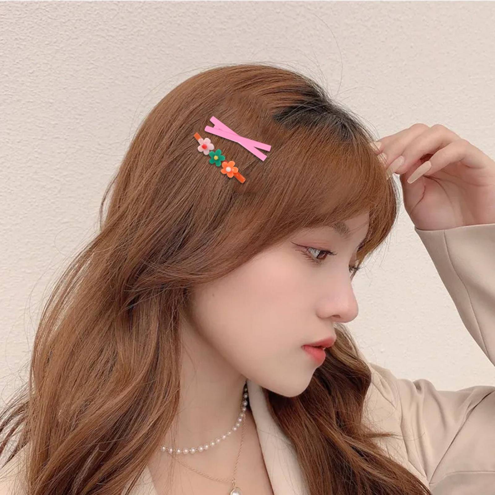 Broches Pinza Pasador para cabello y cepillo de Niña 7 pz Azul cielo.