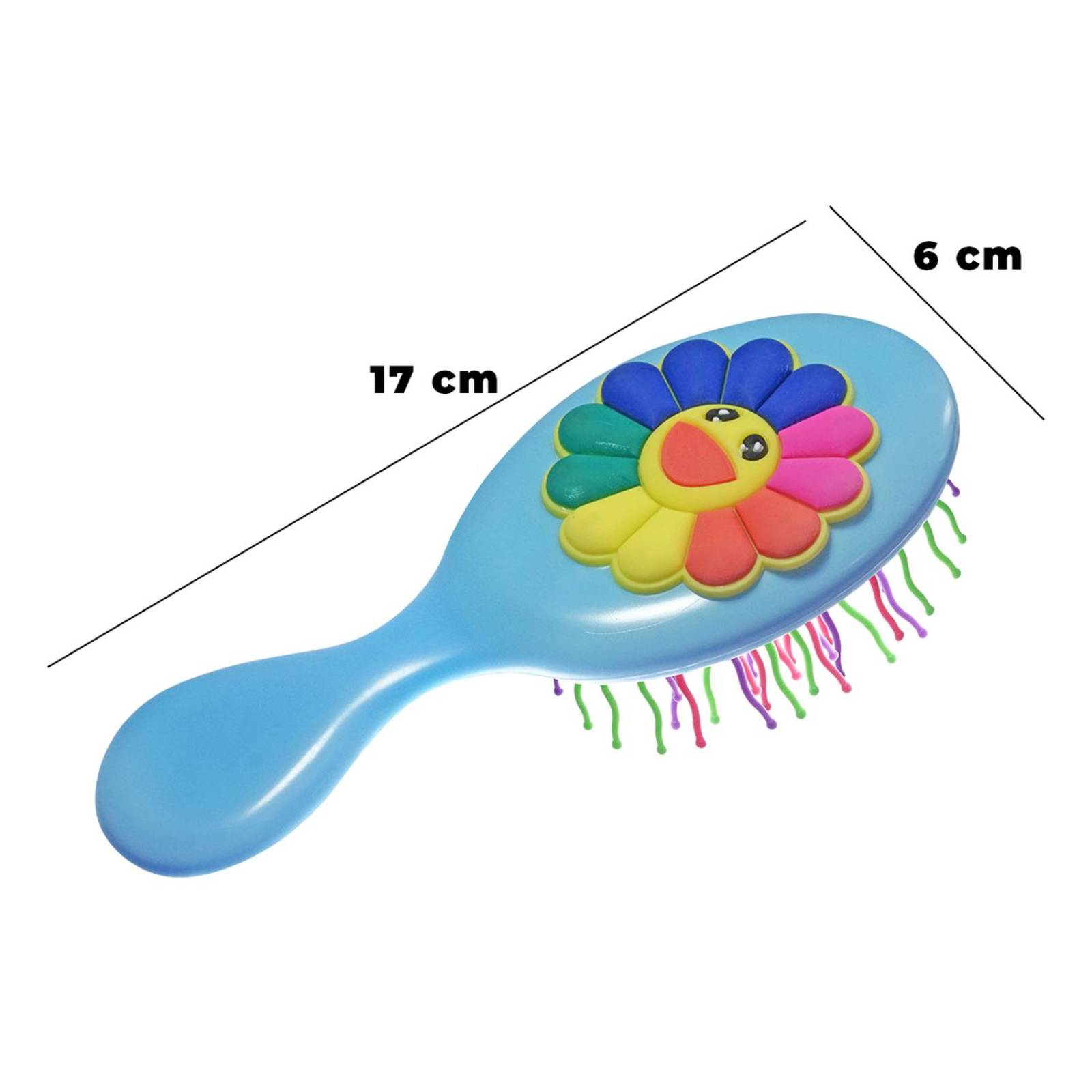 Extensiones De Cabello Mechas De Colores Para Niña y Cepillo 11pz Azul.