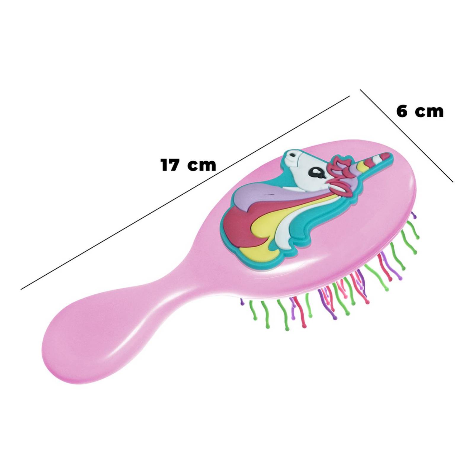 Extensiones De Cabello Mechas De Colores Para Niña y Cepillo 11pz Rosa.