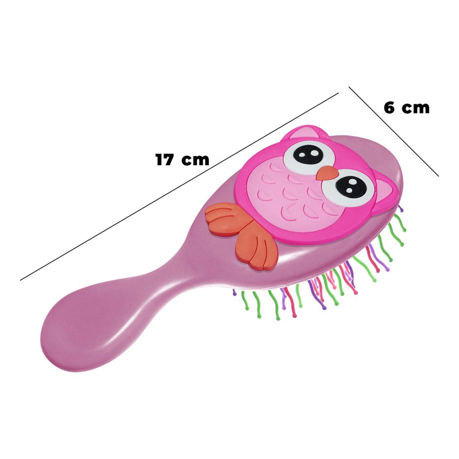 Extensiones De Cabello Mechas De Colores Para Niña y Cepillo 11pz Fucsia.