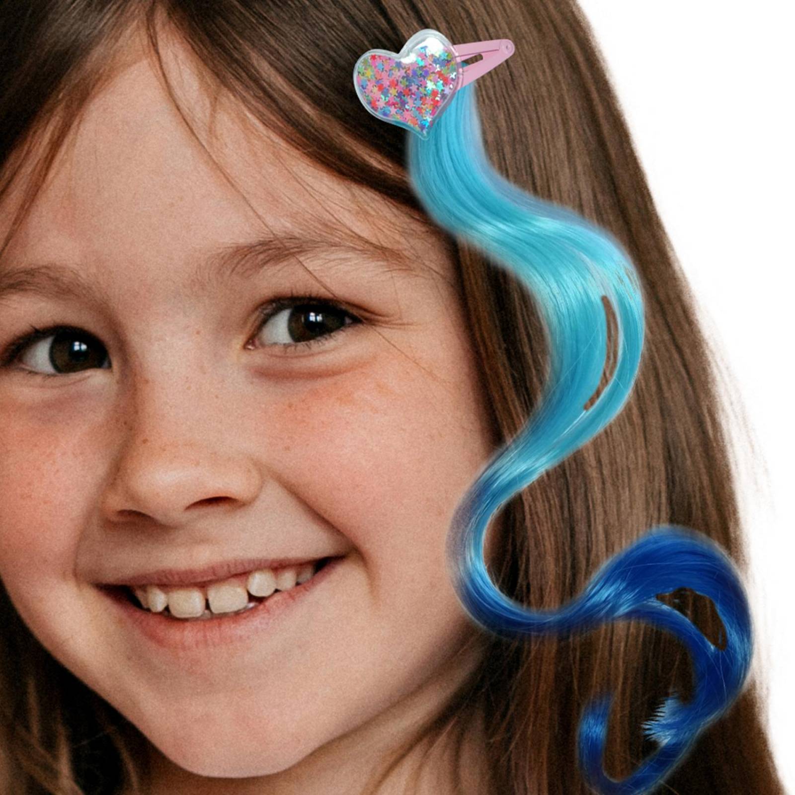 Extensiones De Cabello Mechas De Colores Para Niña y Cepillo 11pz Fucsia.