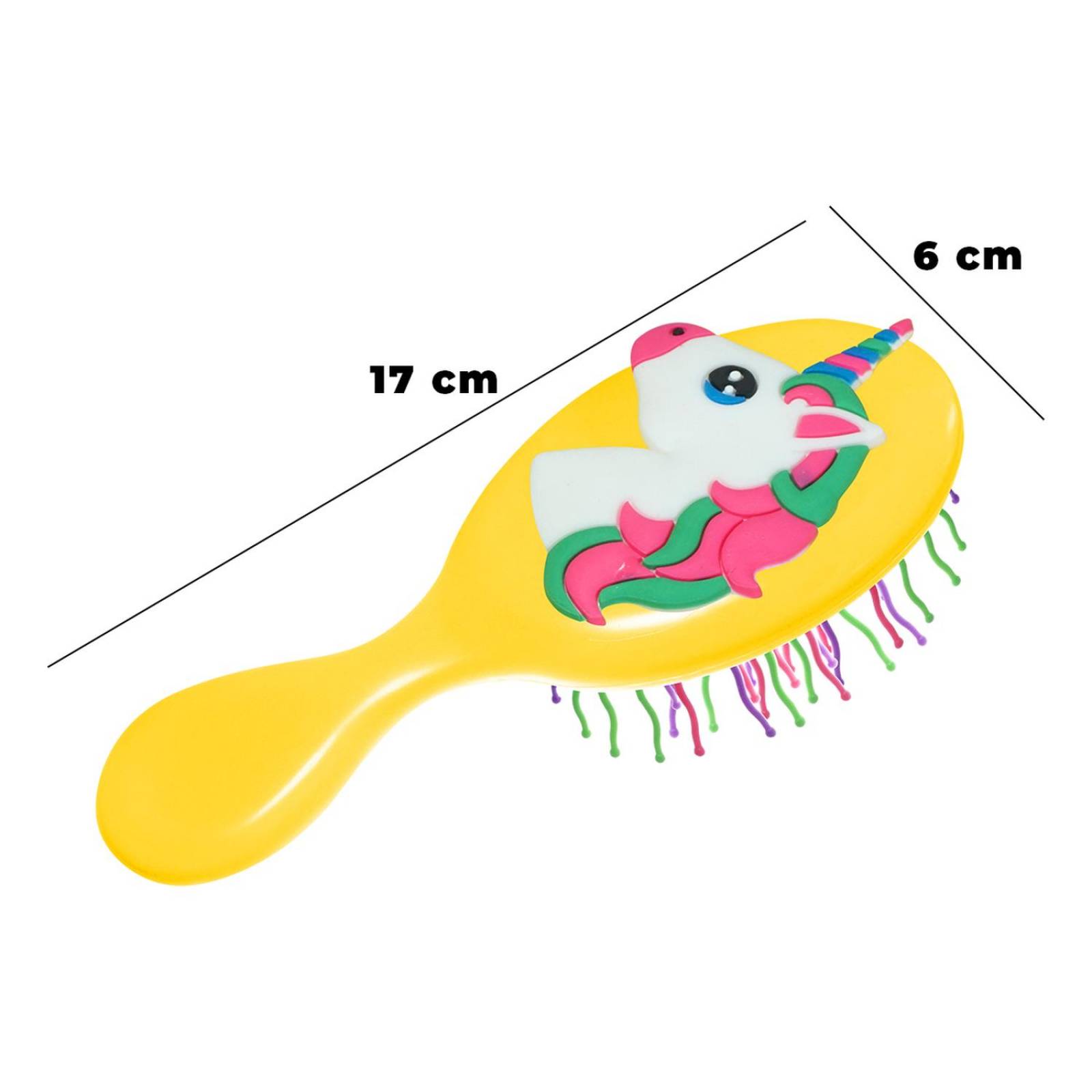 Extensiones De Cabello Mechas De Colores Para Niña y Cepillo 11pz Amarillo.