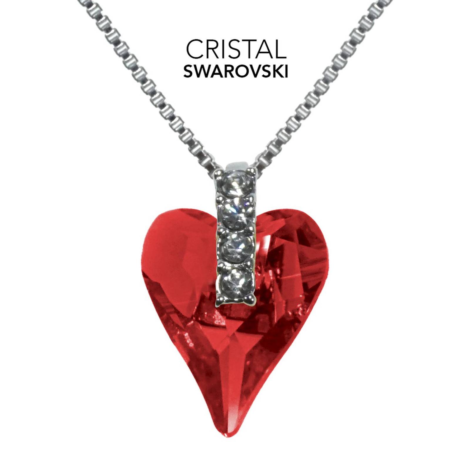 Collar con Cristal Swarovski en Baño de Oro 18K JA-860 Rojo M