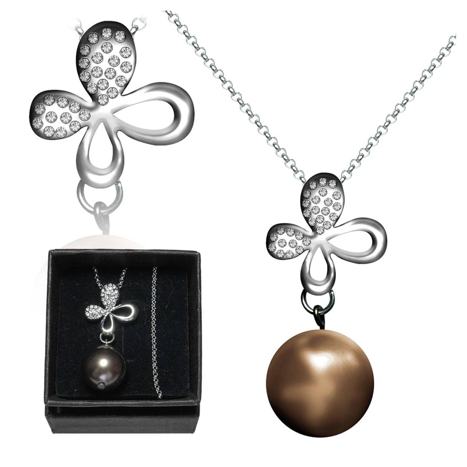 Collar Con Perlas Swarovski En Baño de Oro de 18k JA904 