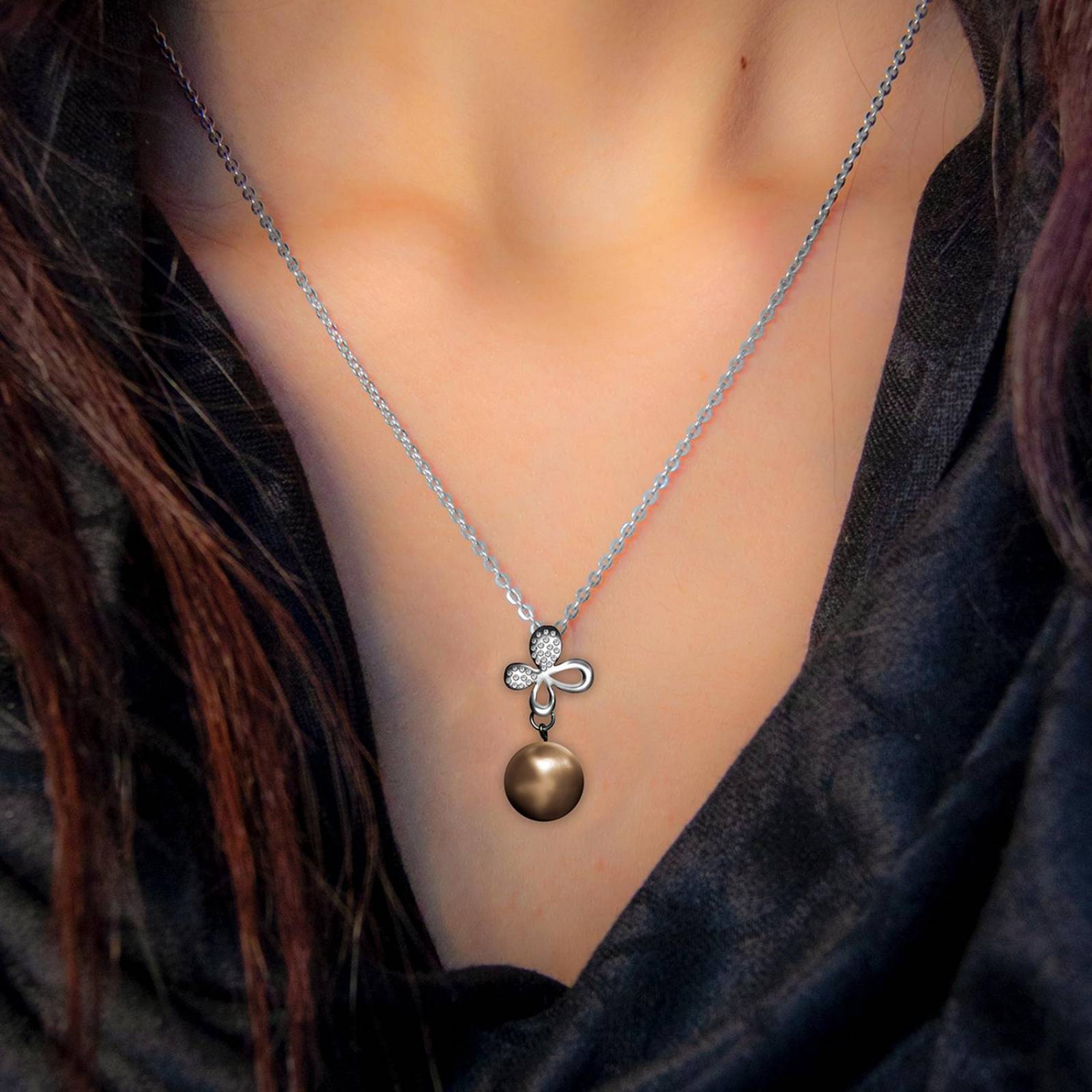 Collar Con Perlas Swarovski En Baño de Oro de 18k JA904 