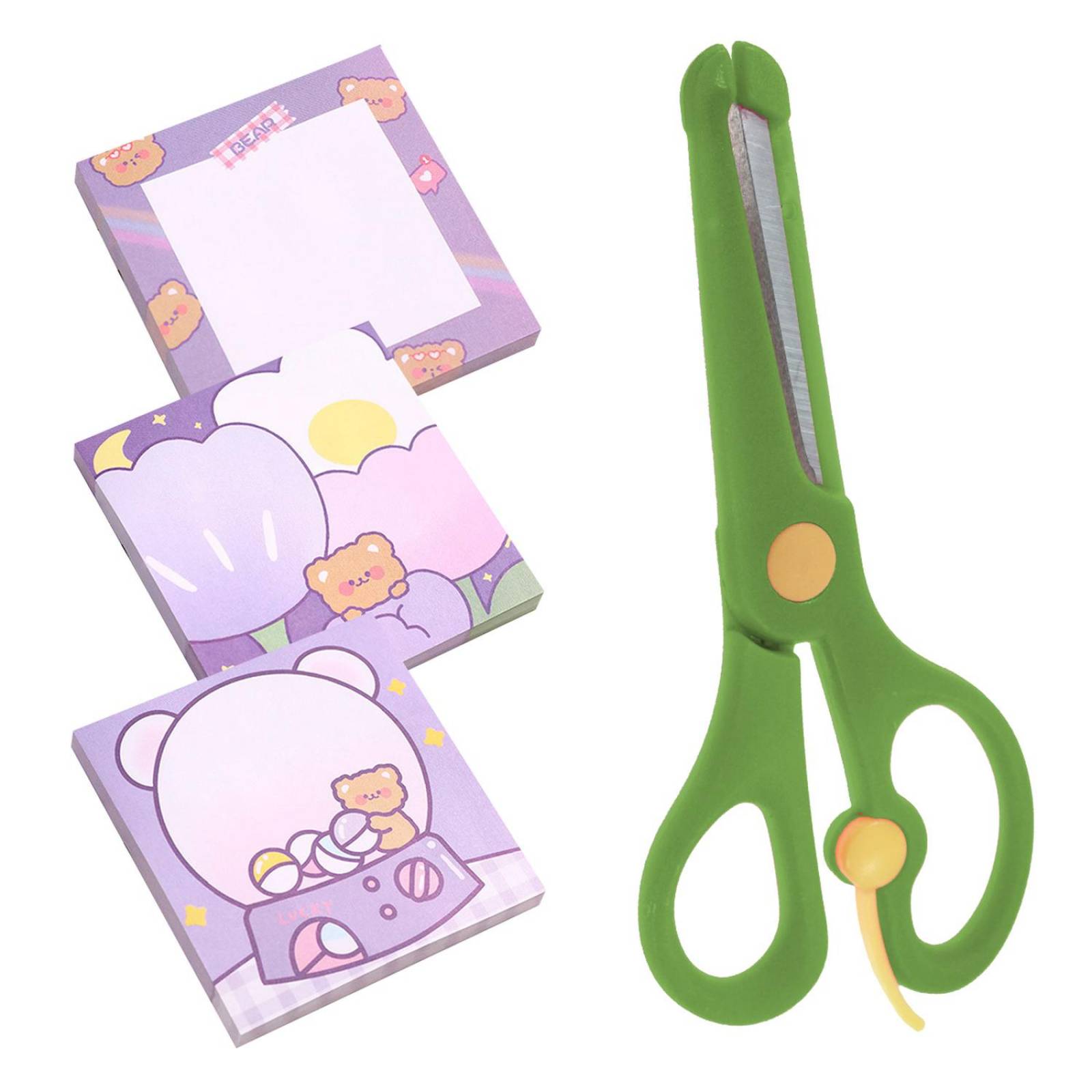 Tijeras Escolares Punta Redonda Infantil Y 150 Post It Pz .