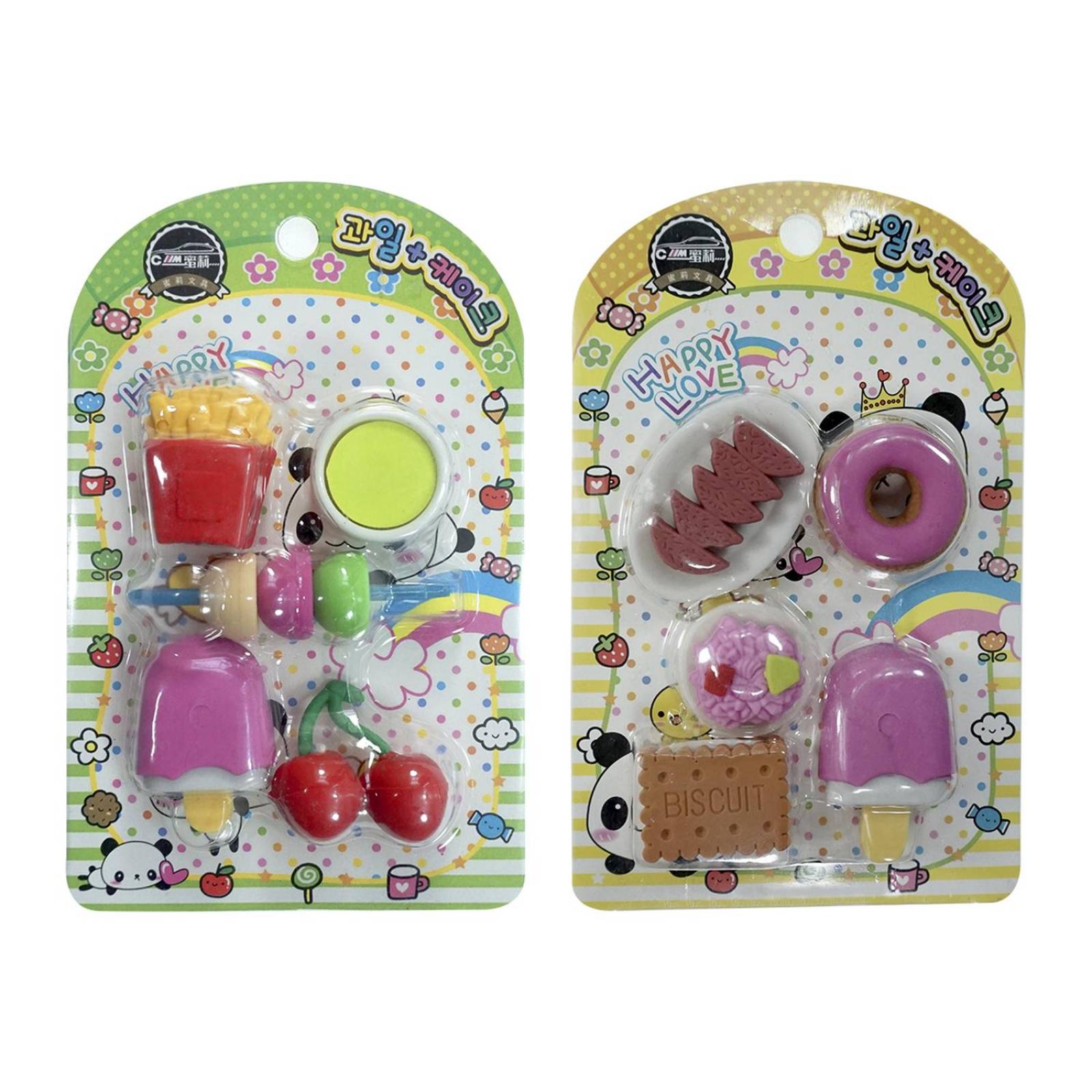 Goma para borrar de migajón borrador figuras Happy 2paq 