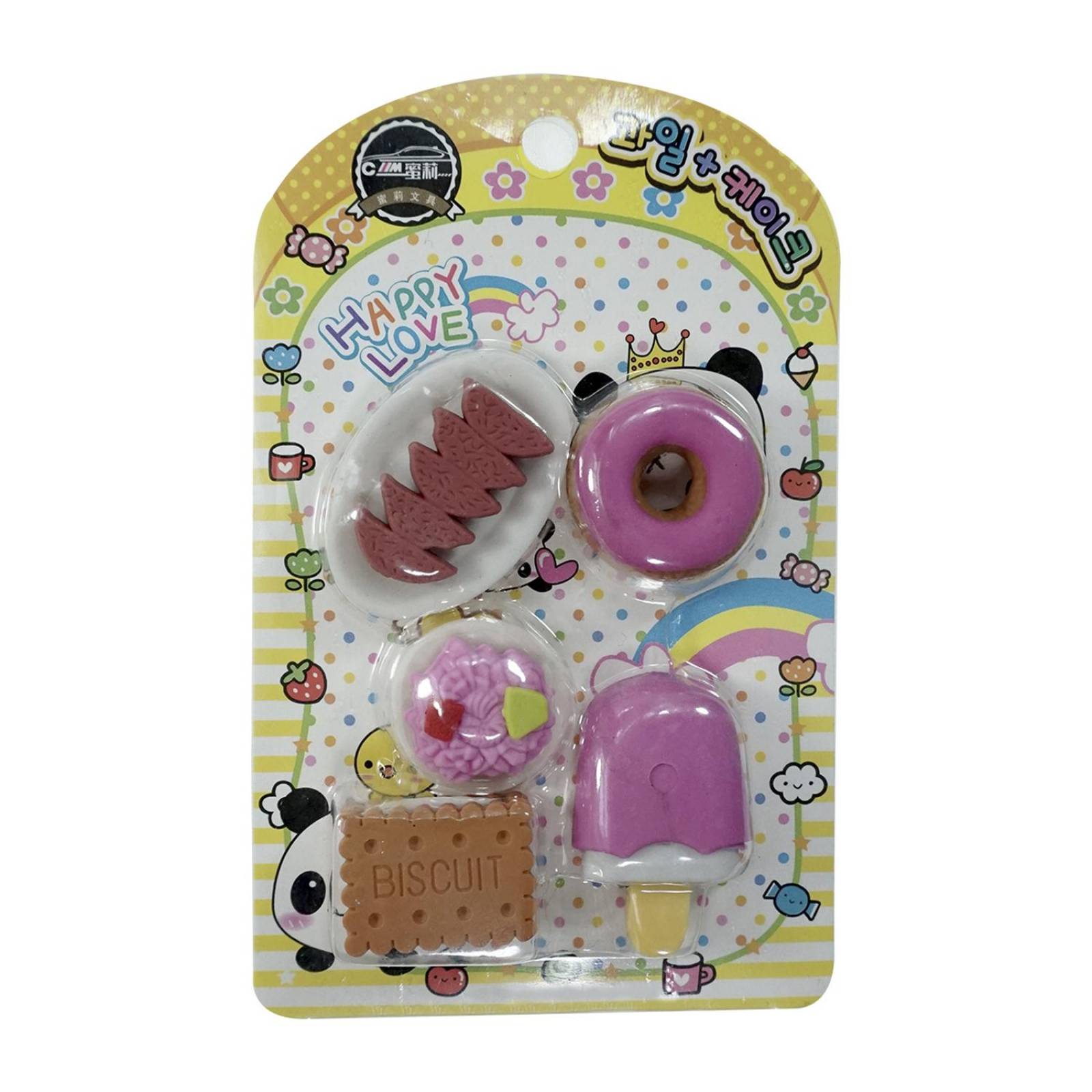 Goma para borrar de migajón borrador figuras Happy 2paq 