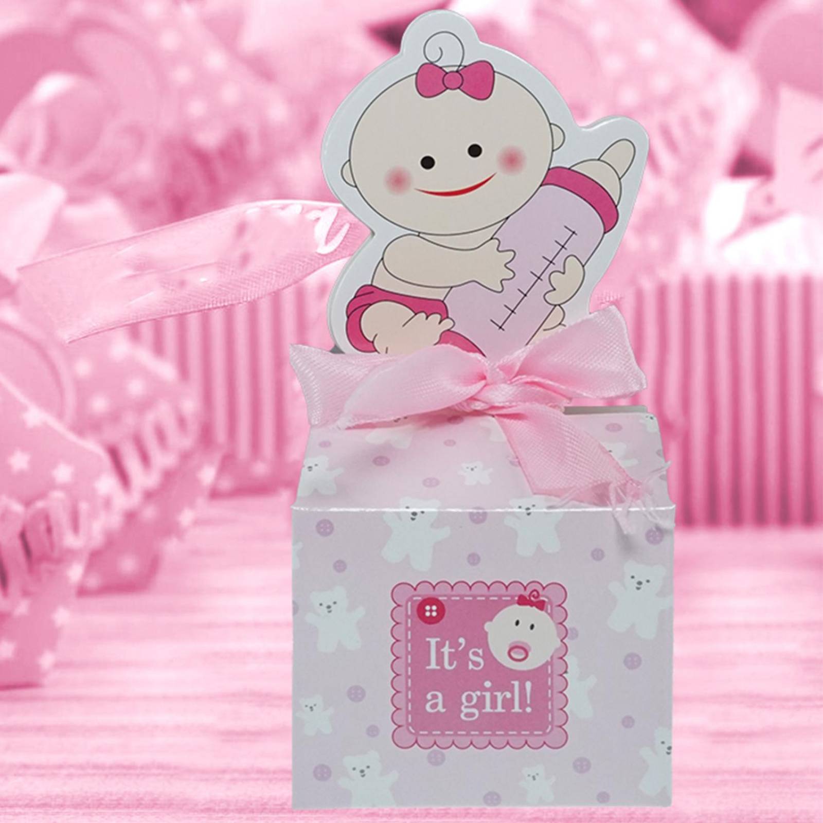 Caja Para Dulces Baby Shower Niño o Niña 25 pz Rosa.