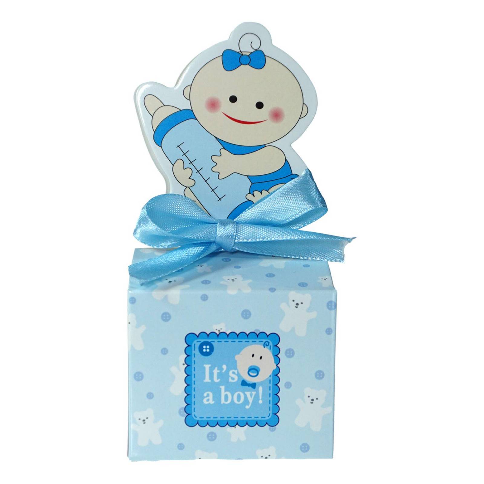 Caja Para Dulces Baby Shower Niño o Niña 25 pz Azul