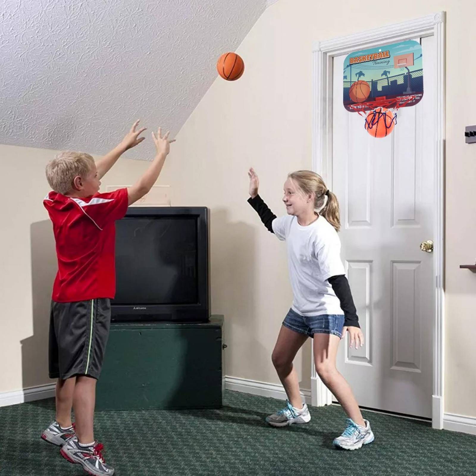 Mini Tablero De Basquetbol Con Canasta Y Pelota Set Basket .