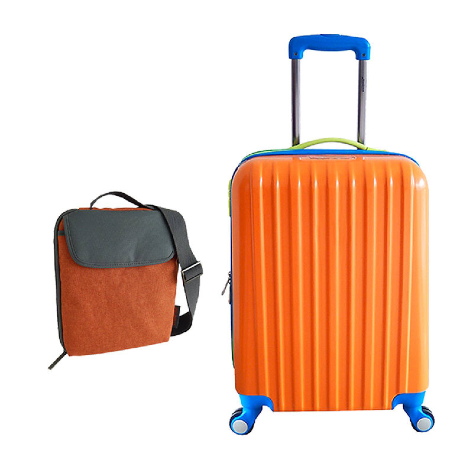 Maleta Rígida Hawai 20" Naranja Peak Tour + Bolsa Casual de Regalo