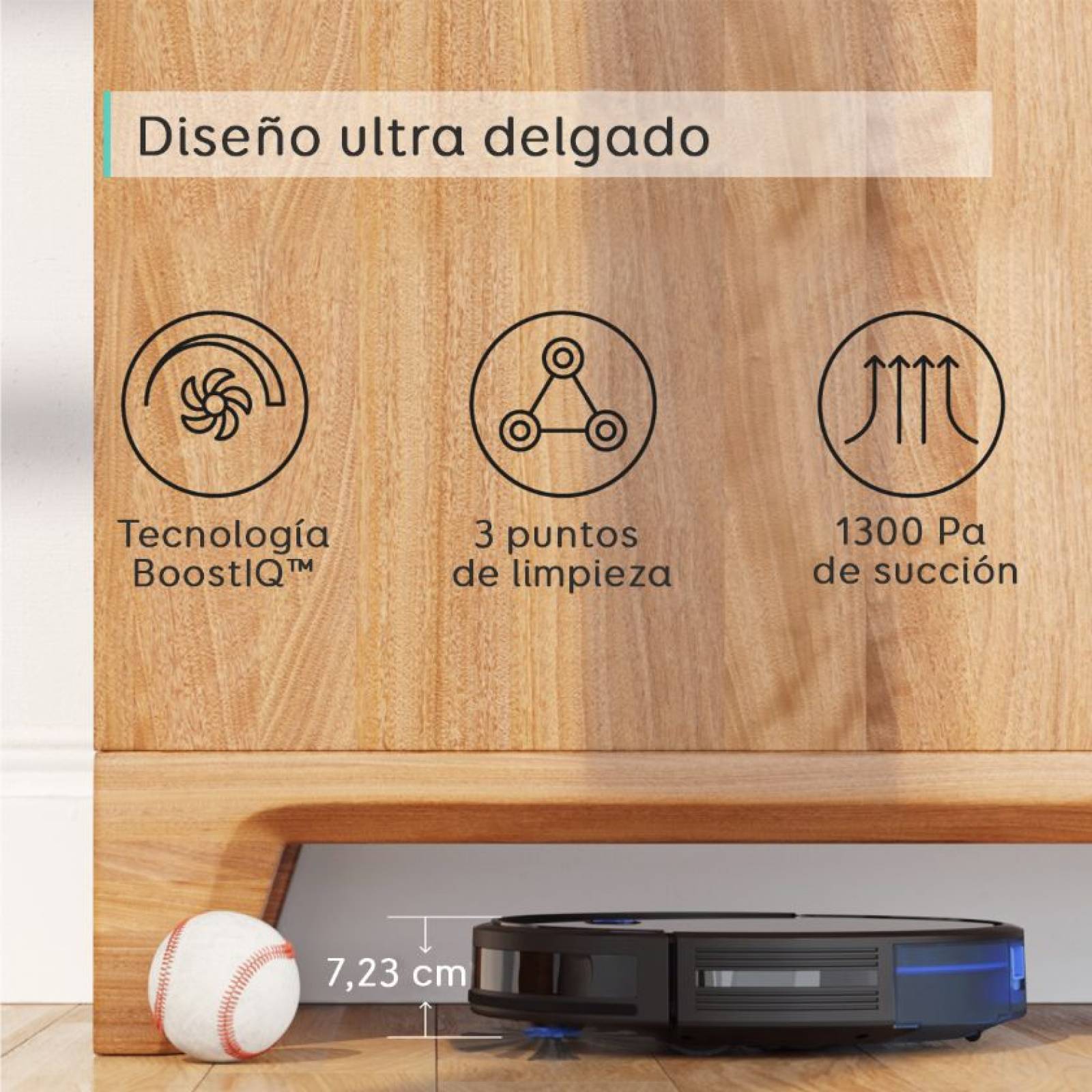 Aspiradora Robot Eufy Robovac 15C 1.300Pa Potencia App Alexa Google Assistant