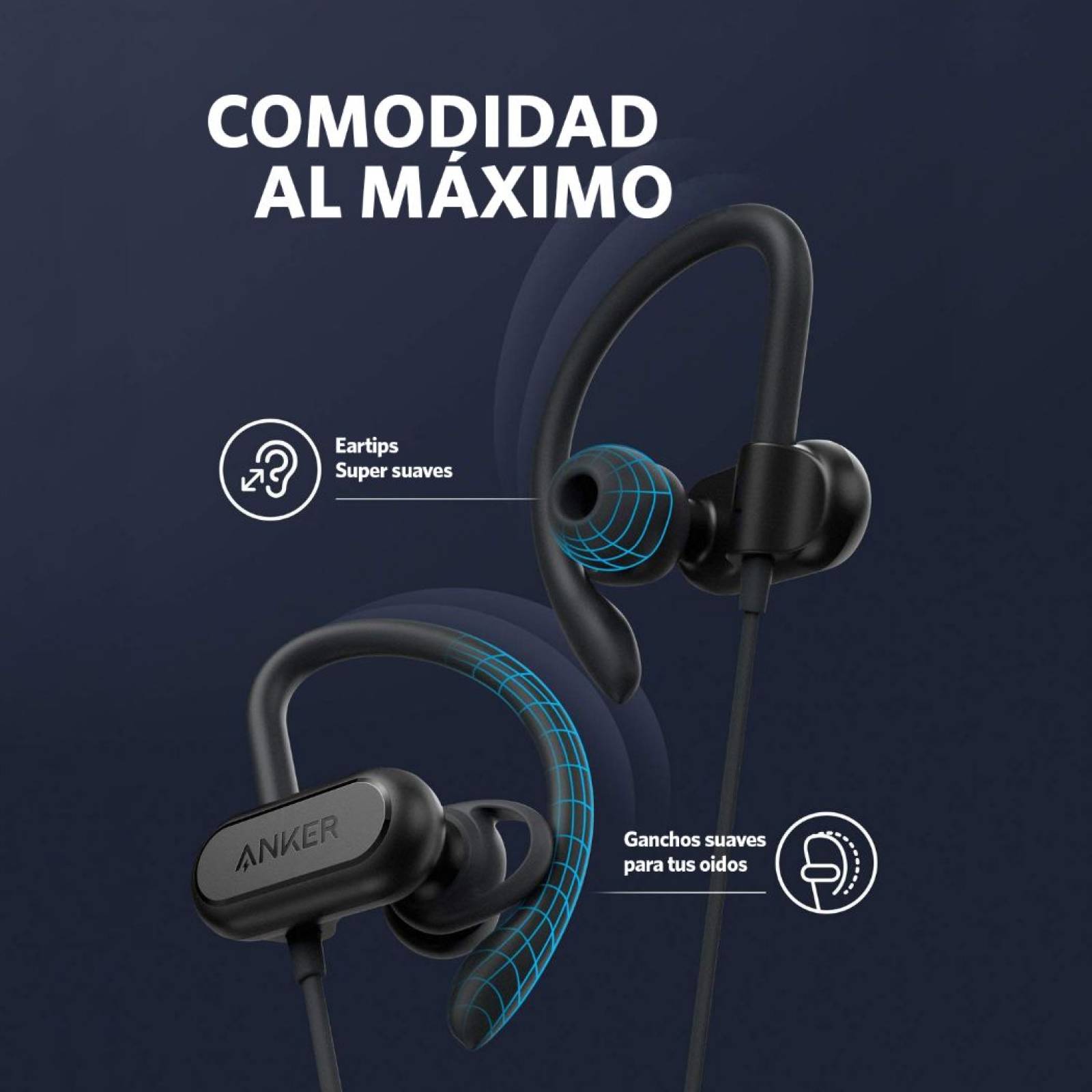 Audífonos Inalámbricos Bluetooth Soundcore Spirit X - Negro