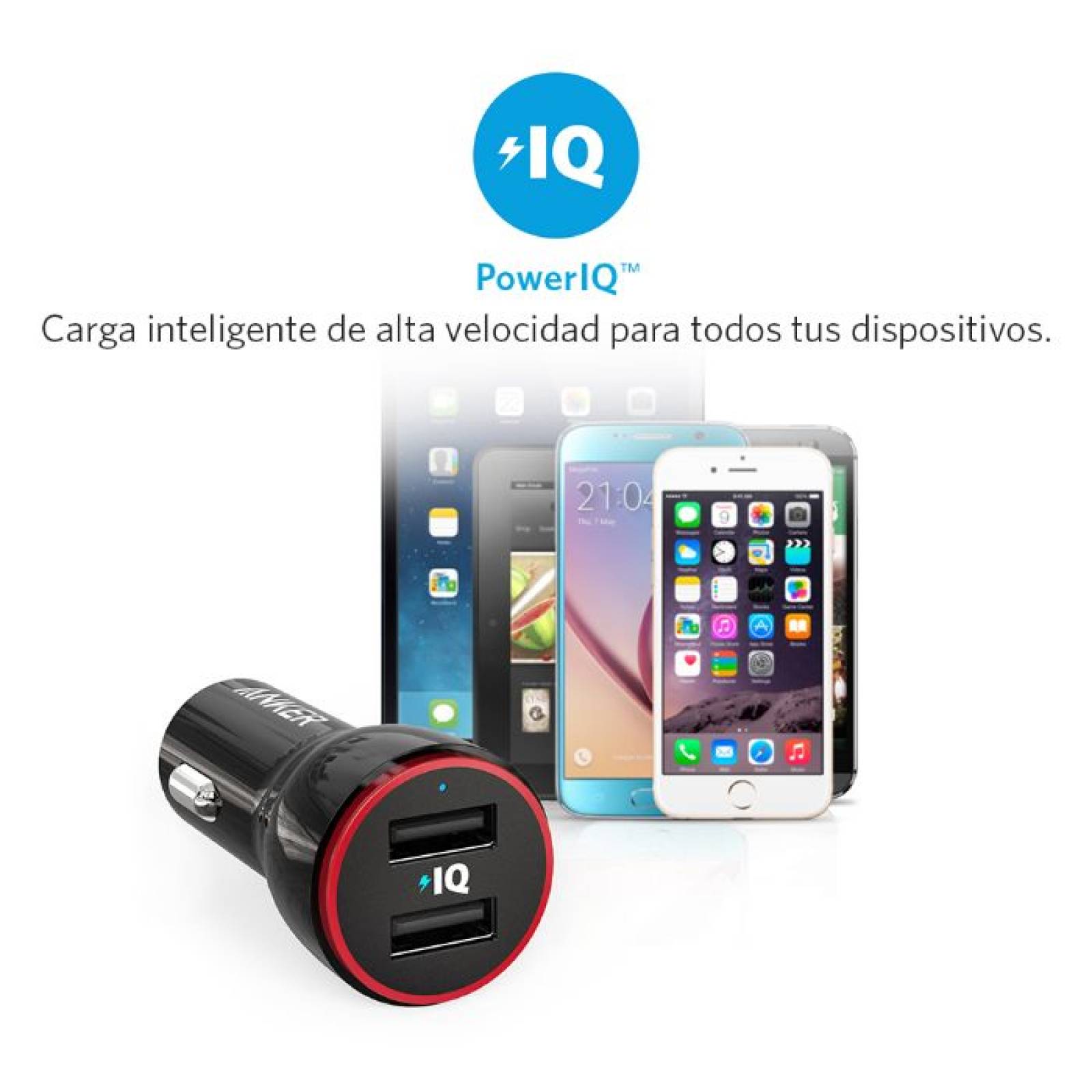 Cargador para Auto Anker Powerdrive 2 USB 24W - Negro