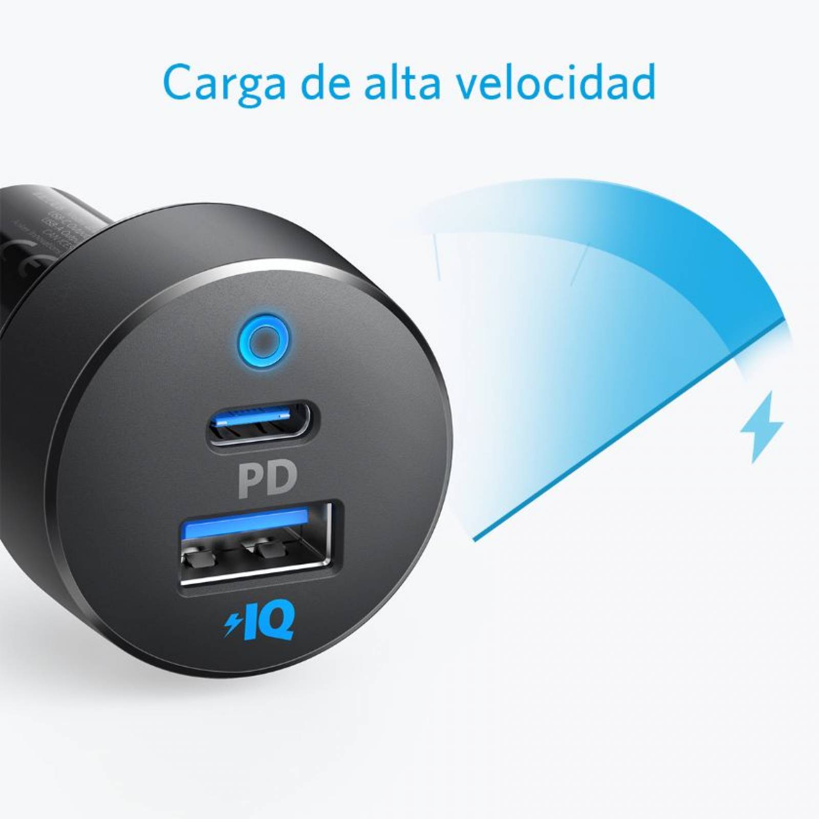 Cargador para Auto Anker Powerdrive PD USB C y USB A 24W - Negro