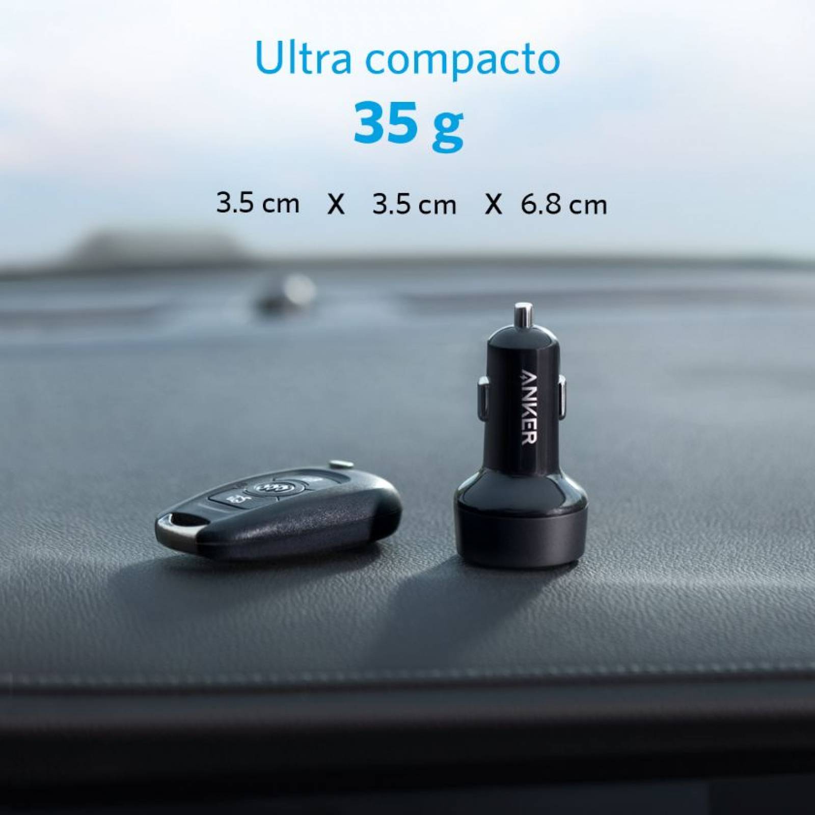 Cargador para Auto Anker Powerdrive PD USB C y USB A 24W - Negro