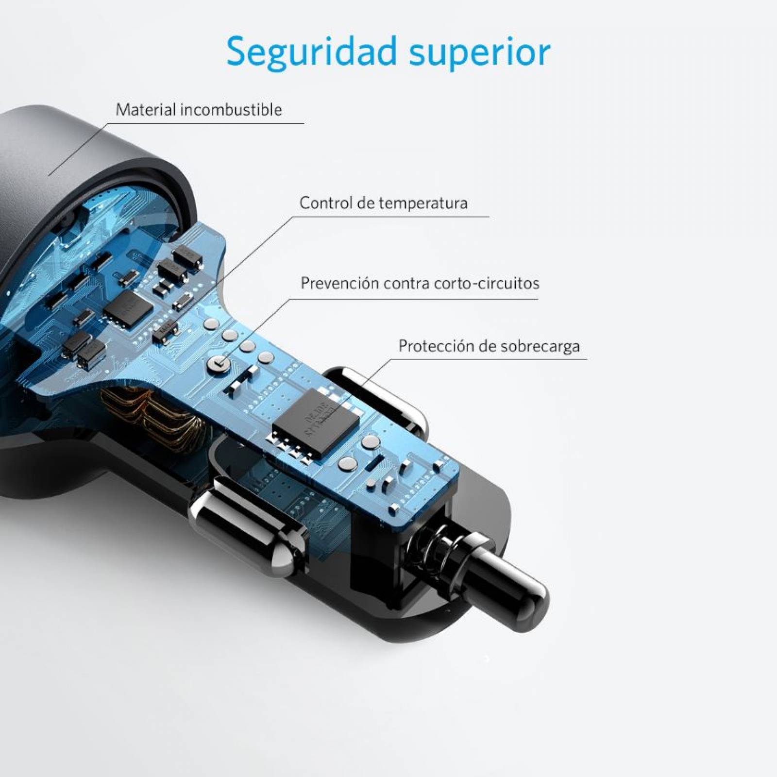 Cargador para Auto Anker Powerdrive PD USB C y USB A 24W - Negro