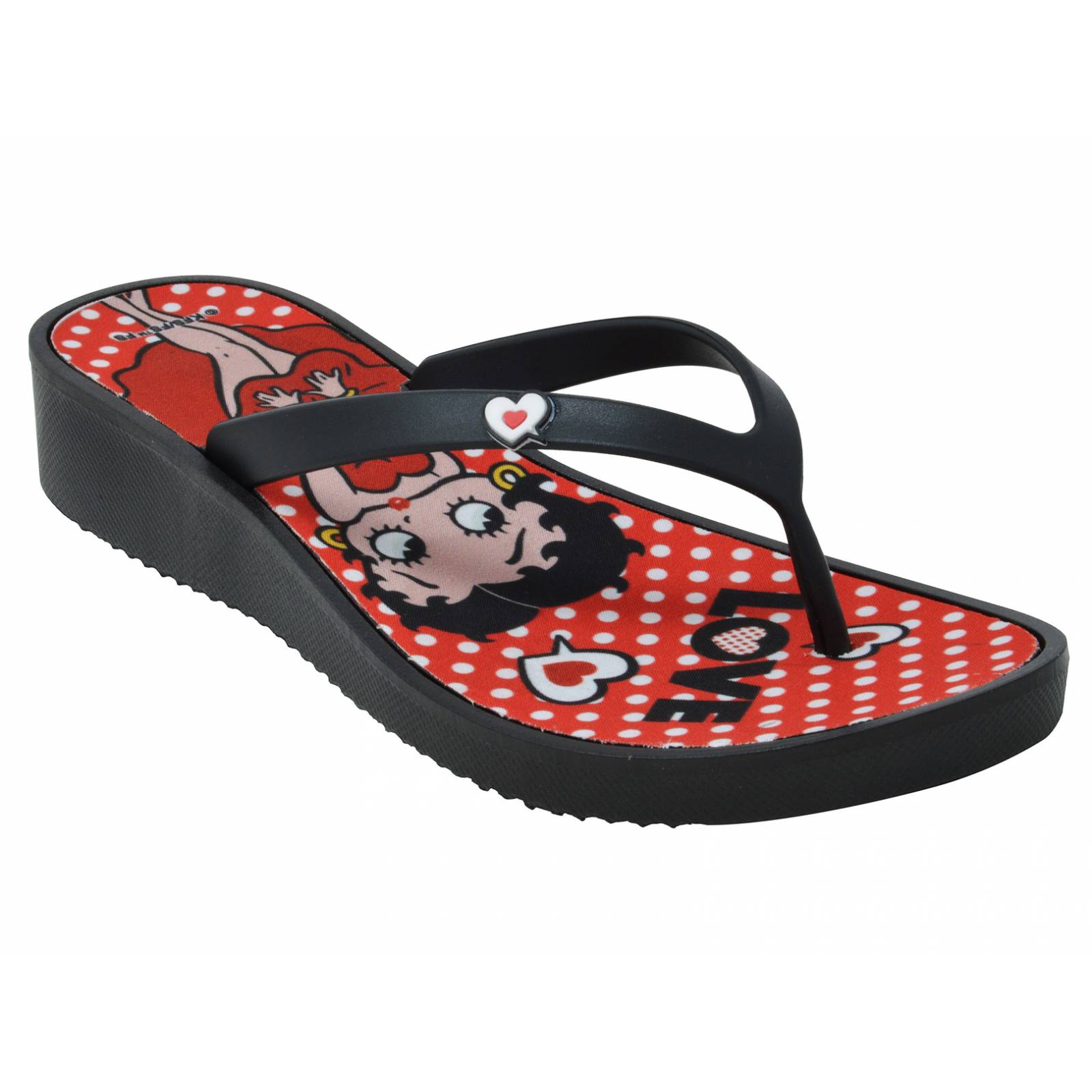 Sandalia para Dama Plataforma Betty Boop 100% oficial Negro BB-2415-SS
