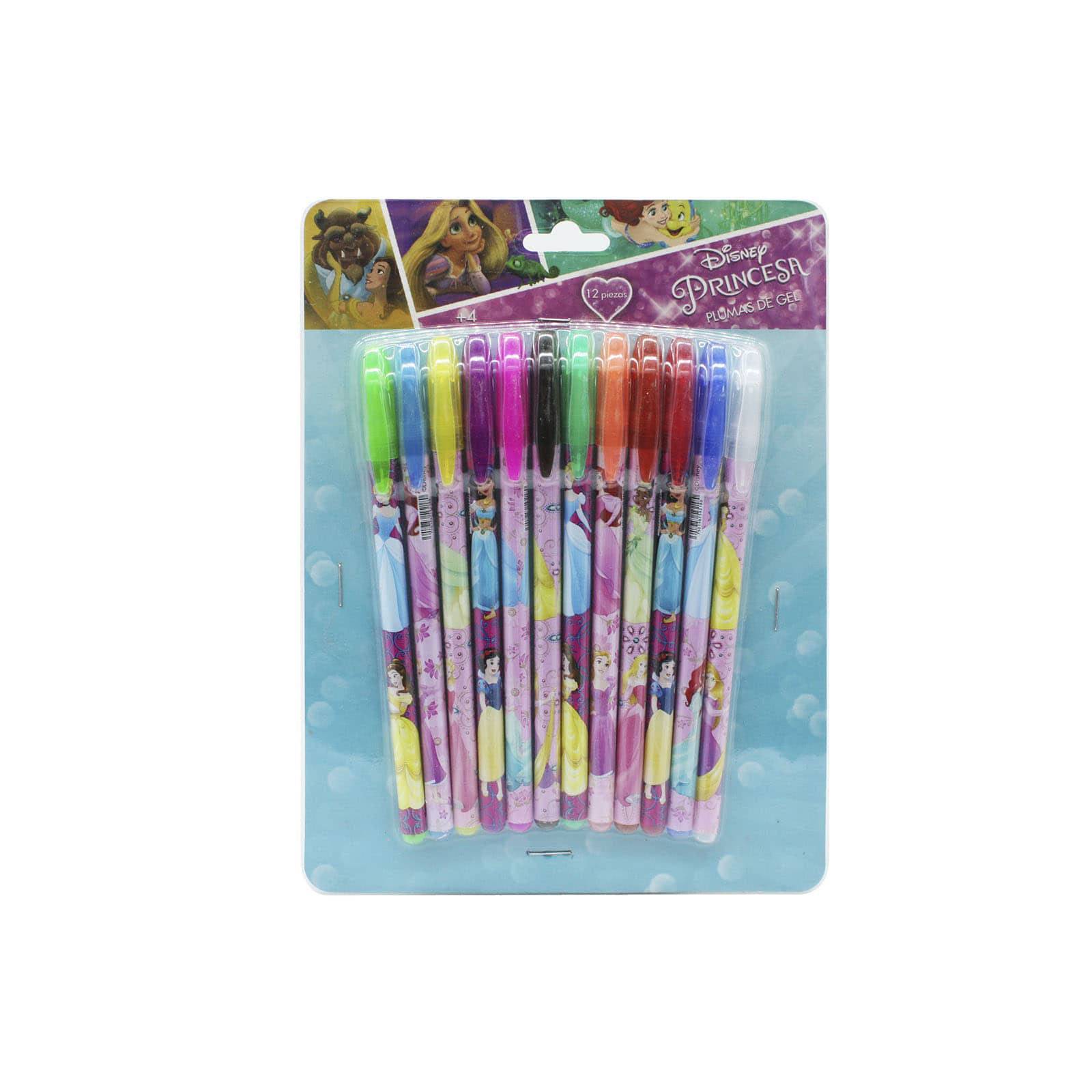 Plumas de gel Princesas 12 piezas