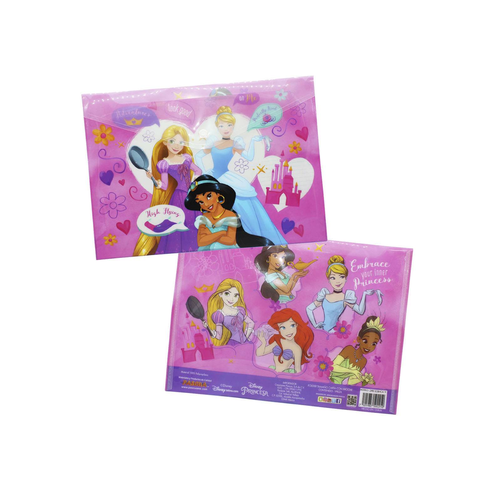 12 Sobres/Folder Horizontal Princesas Para Niña