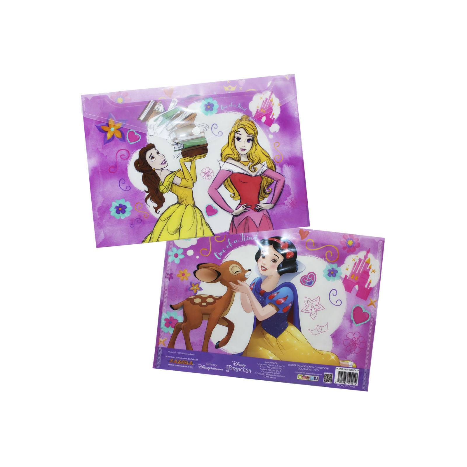 12 Sobres/Folder Horizontal Princesas Para Niña