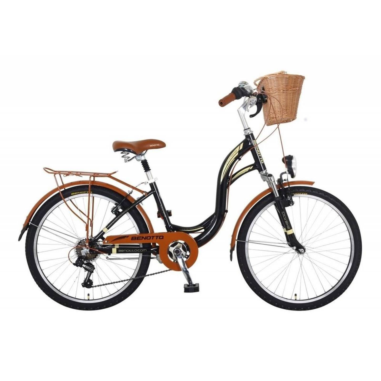 Bicicleta Benotto City Bike R24 7v Aluminio Suspensión Del. Negro