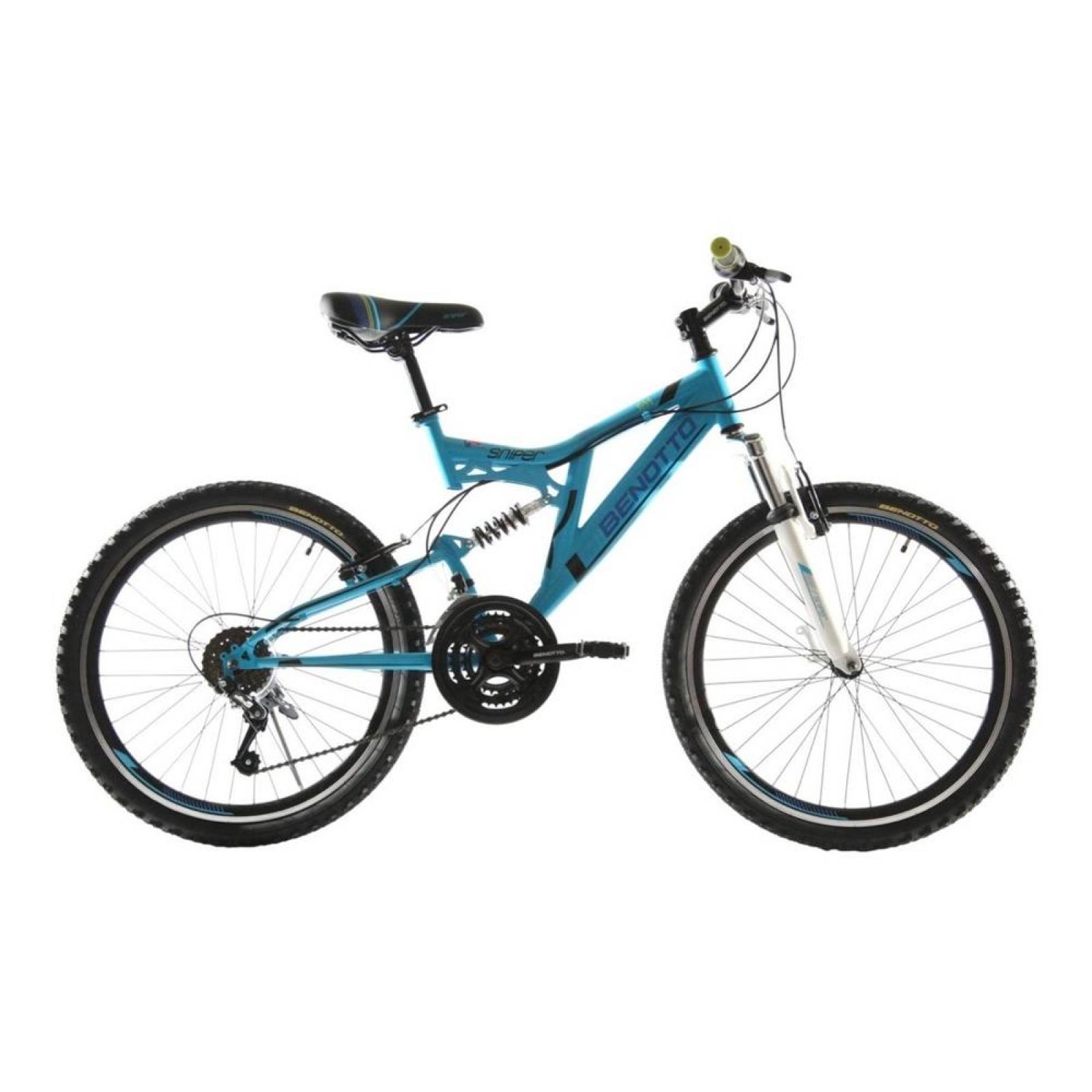 Bicicleta Benotto Montaña Sniper R24 21v. Doble Suspensión Azul/Blanco
