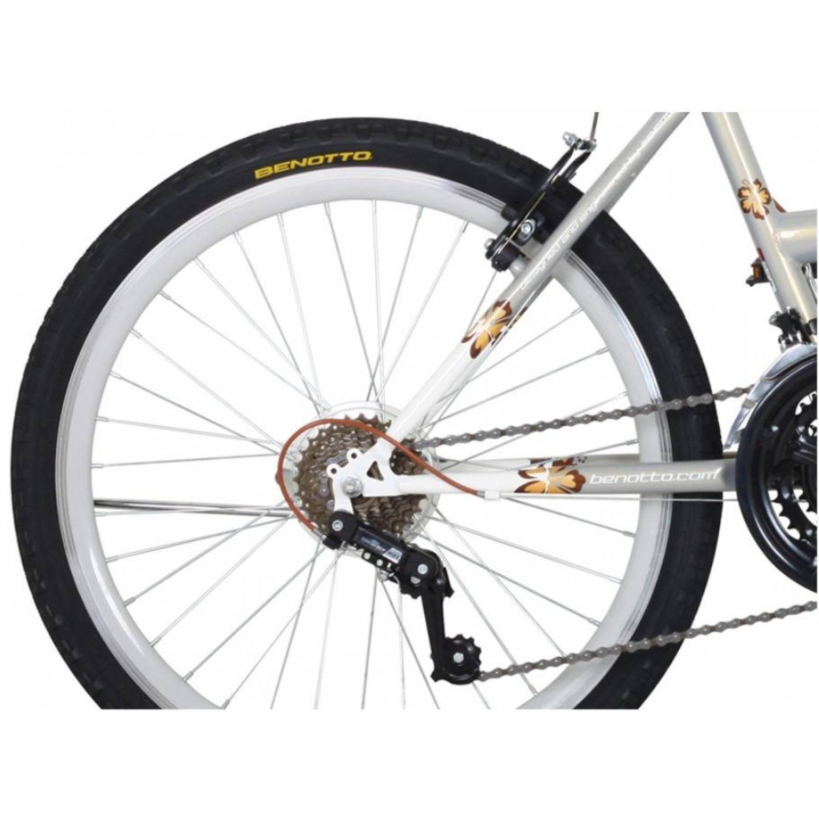Bicicleta Benotto Mtb Madeira R24 21v Mujer Susp. Delantera Plata/Blanco