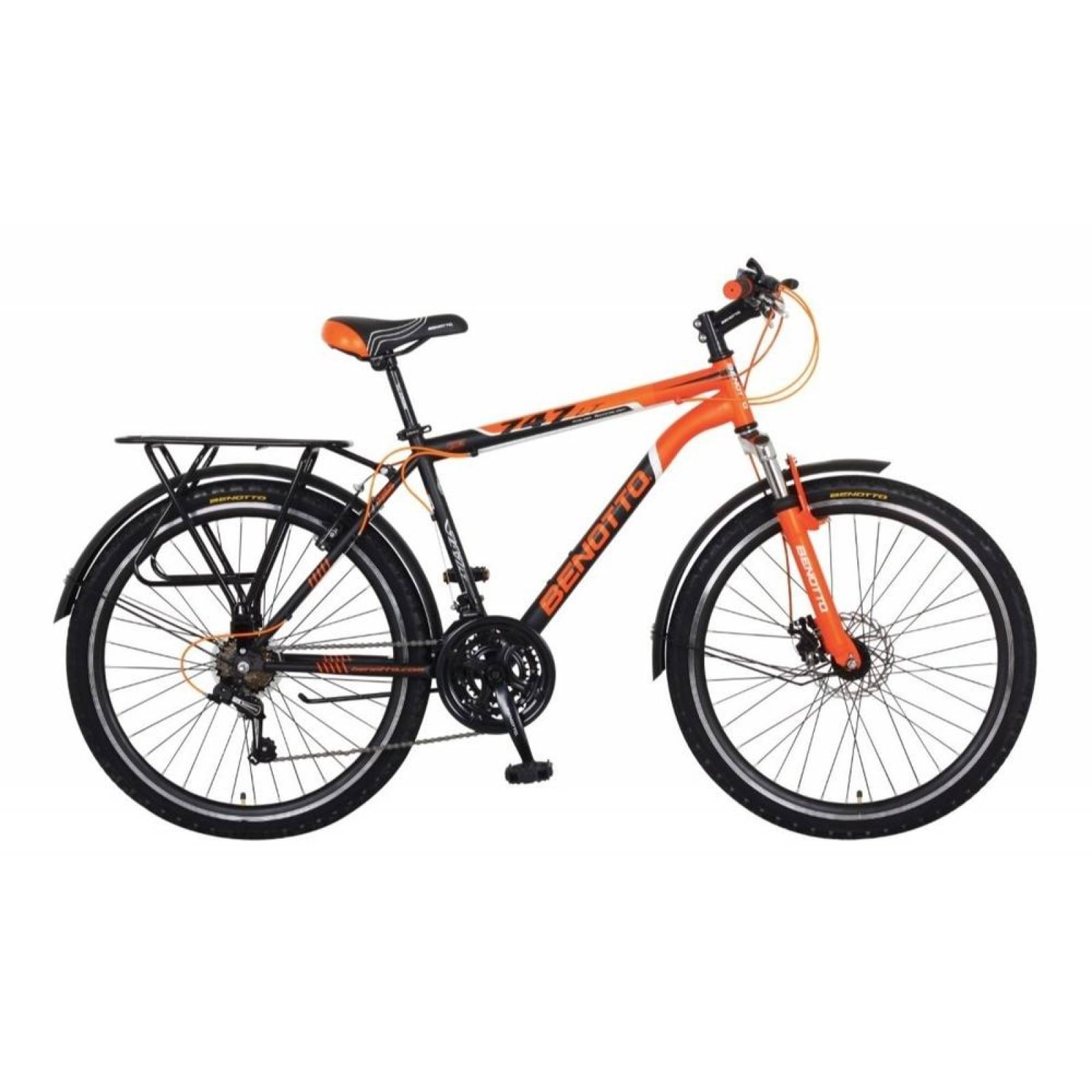 Bicicleta Benotto Montaña 747 R26 21v. Hombre Fs Shimano Negro/Naranja