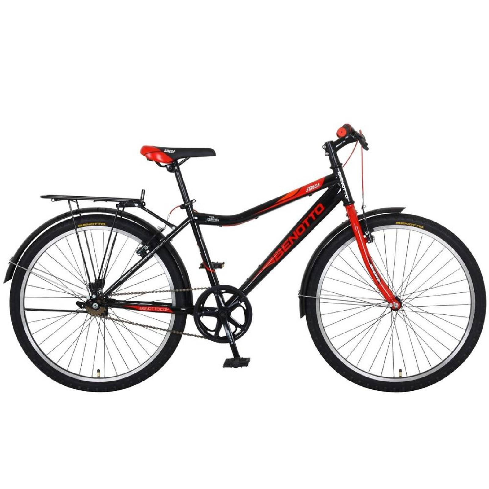 Bicicleta Benotto Montaña Strega R26 1v Frenos V Acero Negro/Rojo