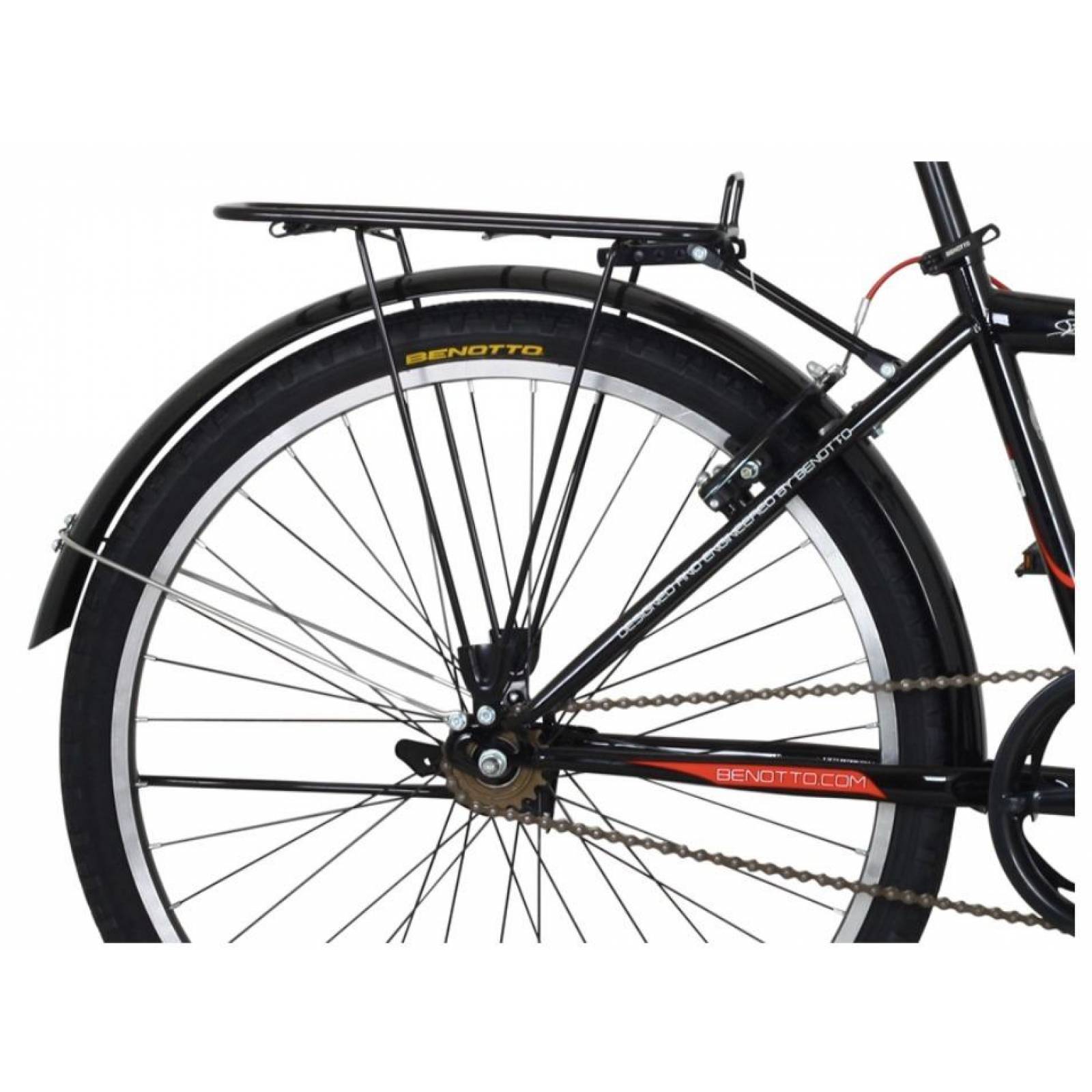 Bicicleta Benotto Monta a Strega R26 1v Frenos V Acero Negro Rojo