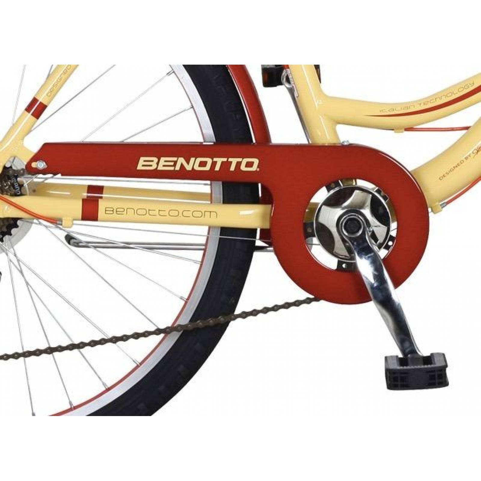 Bicicleta Benotto City Bike R26 7v Aluminio Suspensión Crema 