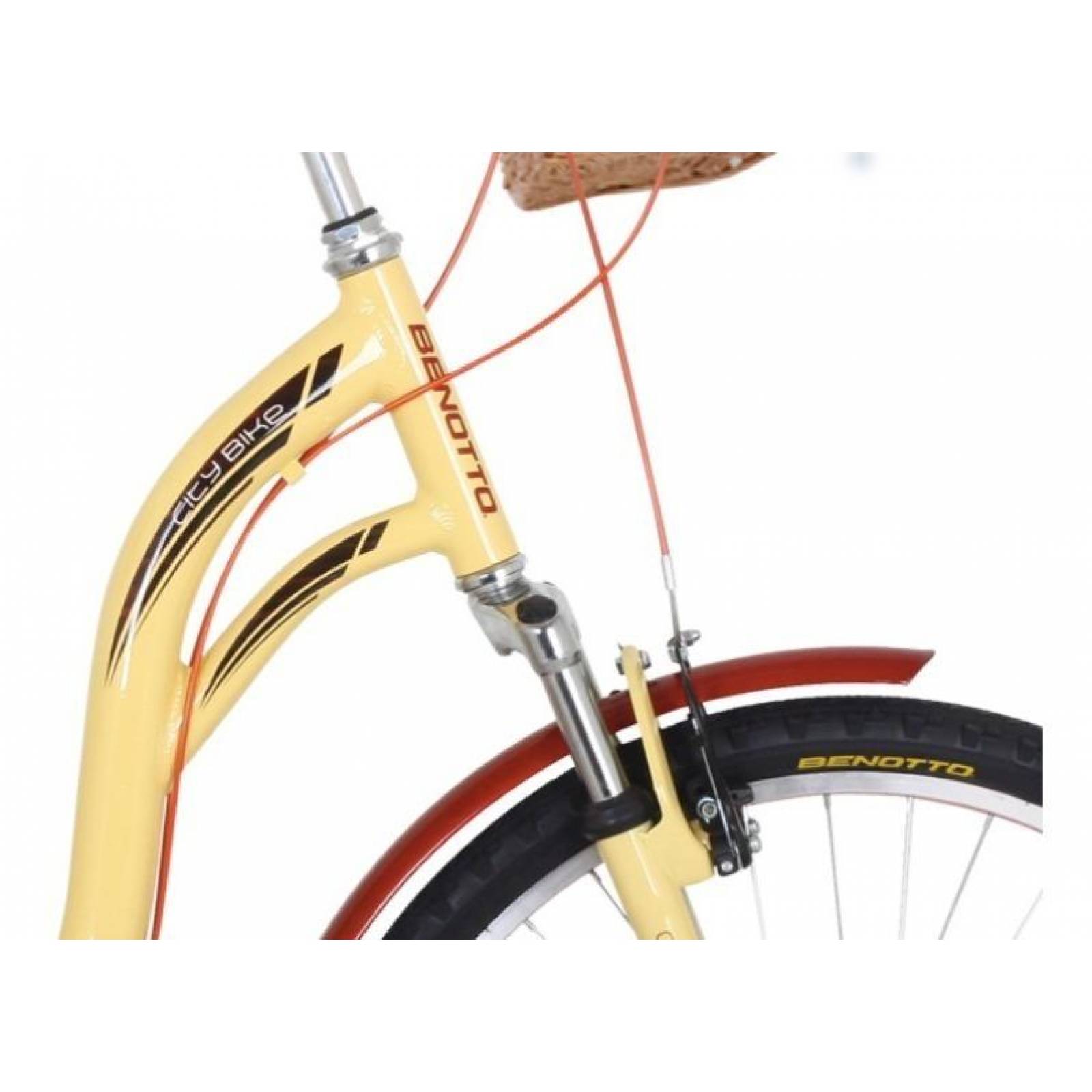 Bicicleta Benotto City Bike R26 7v Aluminio Suspensión Crema 