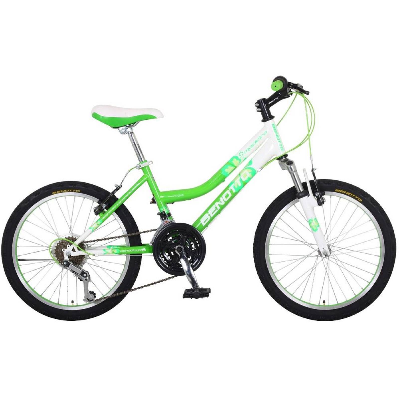 Bicicleta Benotto Mtb Madeira R20 21v Niña Susp. Delantera Verde/Blanco