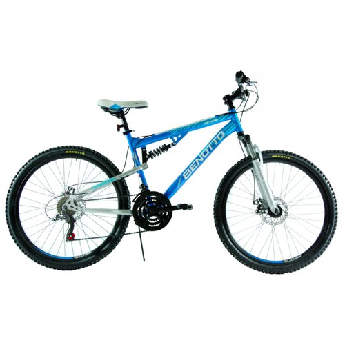 Bicicleta BENOTTO Montaña DSTONE R26 21V Shimano Doble Susp Azul Metalico
