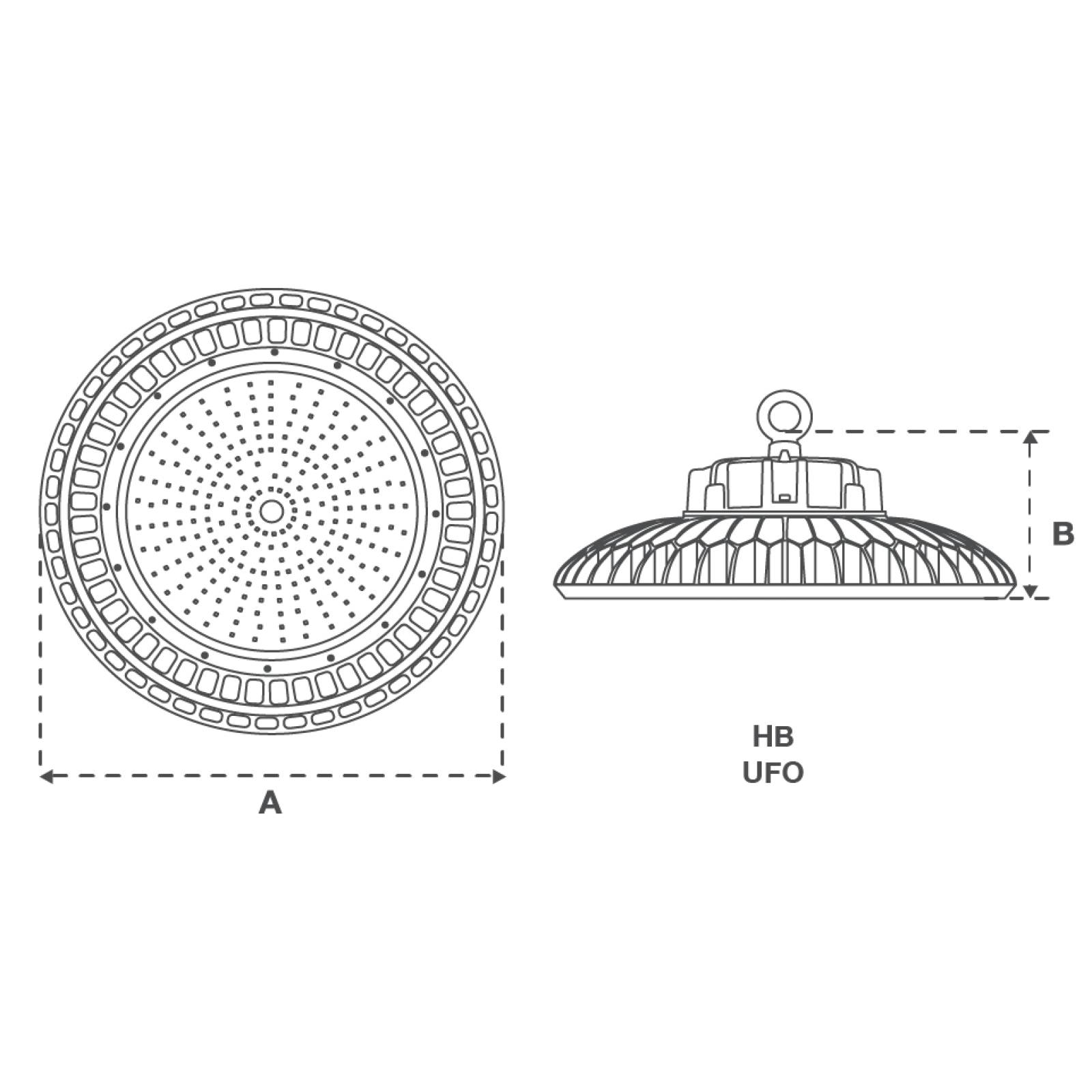 CAMPANA PLUSRITE HIGH BAY LED UFO 165W 19,000 lm 6000K 