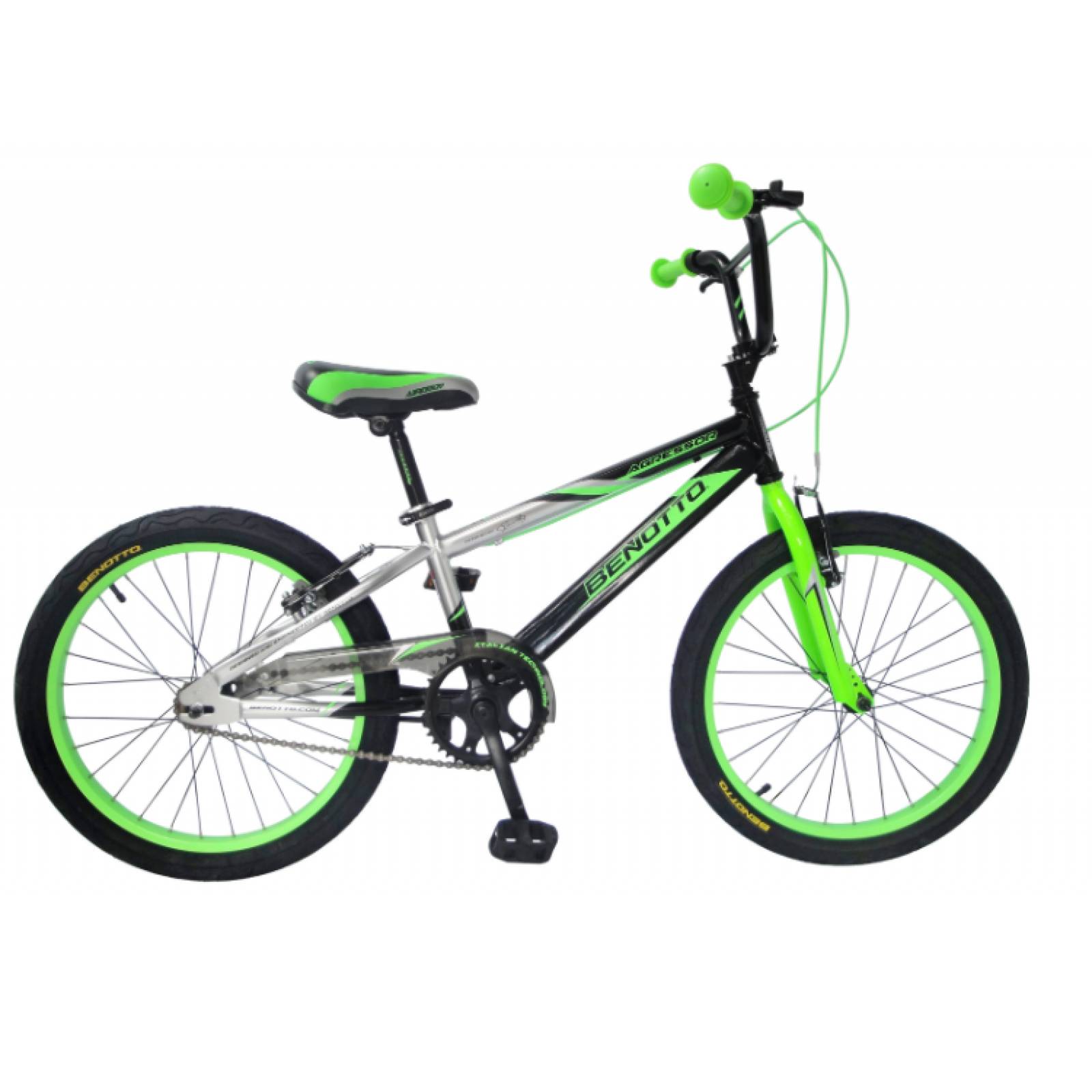 Bicicleta BENOTTO Cross AGRESSOR R20 1V Negro/Gris/Verde Neon 